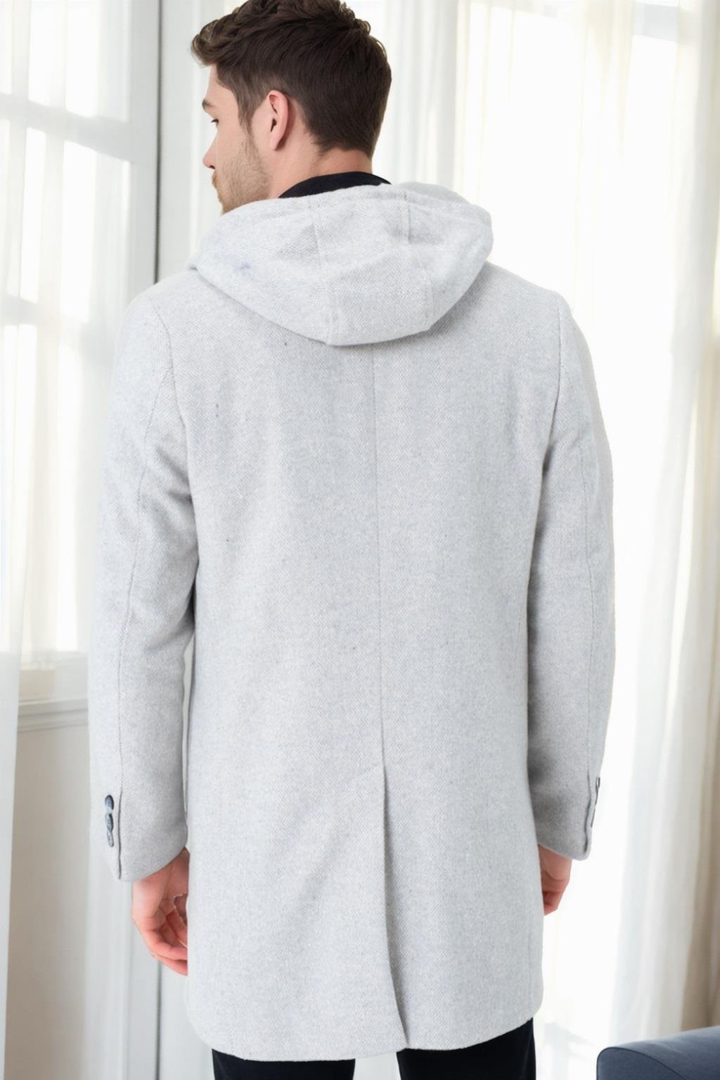 PLT8395 DEWBERRY BATTAL PALTO-DESENLİ BEJ-2