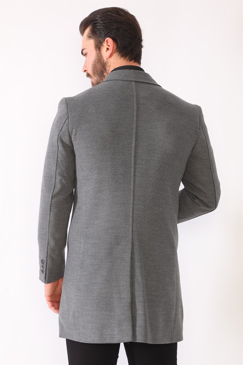 PLT8398 DEWBERRY ERKEK PALTO-KOYU GRİ