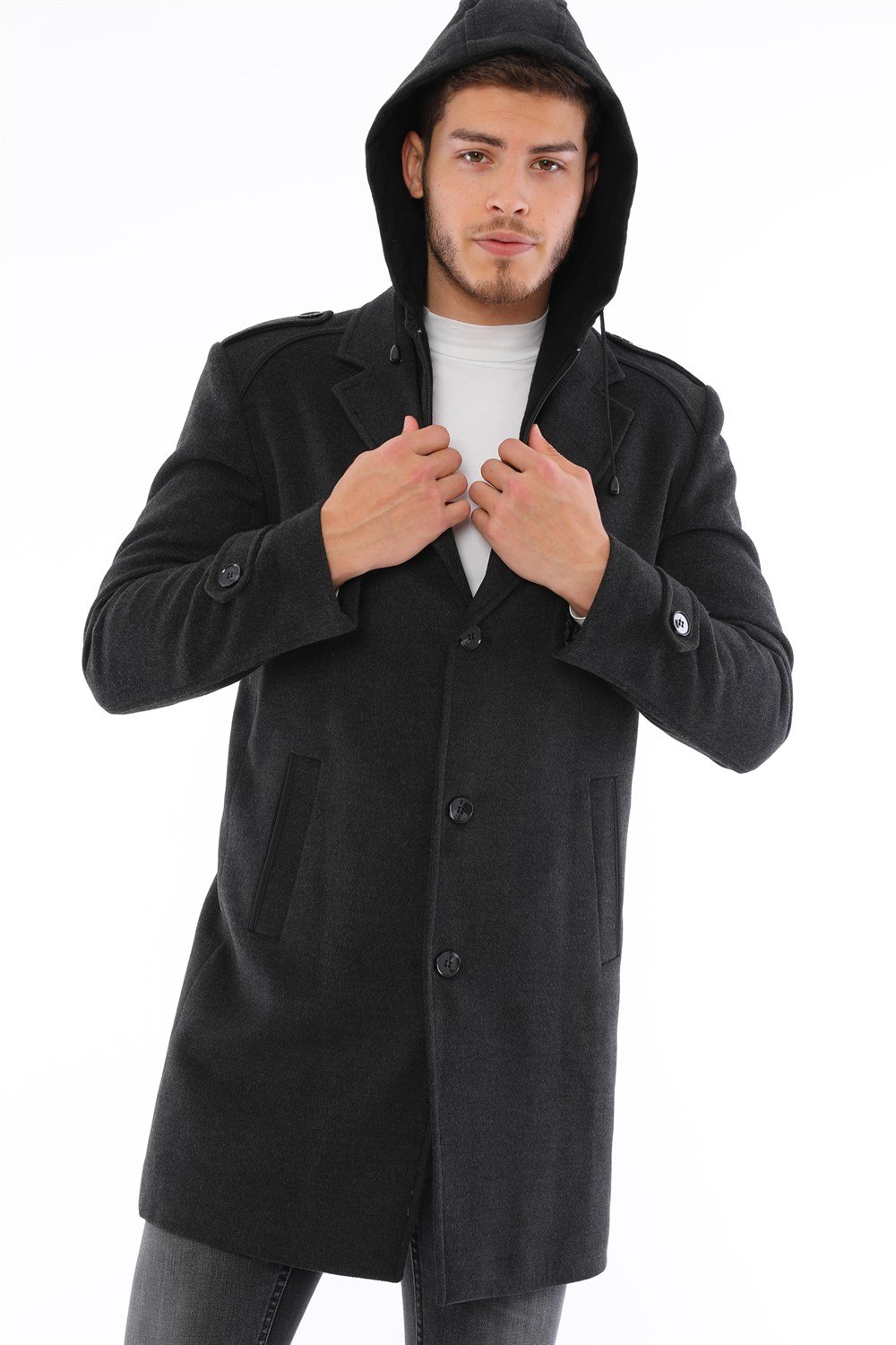 PLT8401 DEWBERRY ERKEK PALTO-ANTRASİT