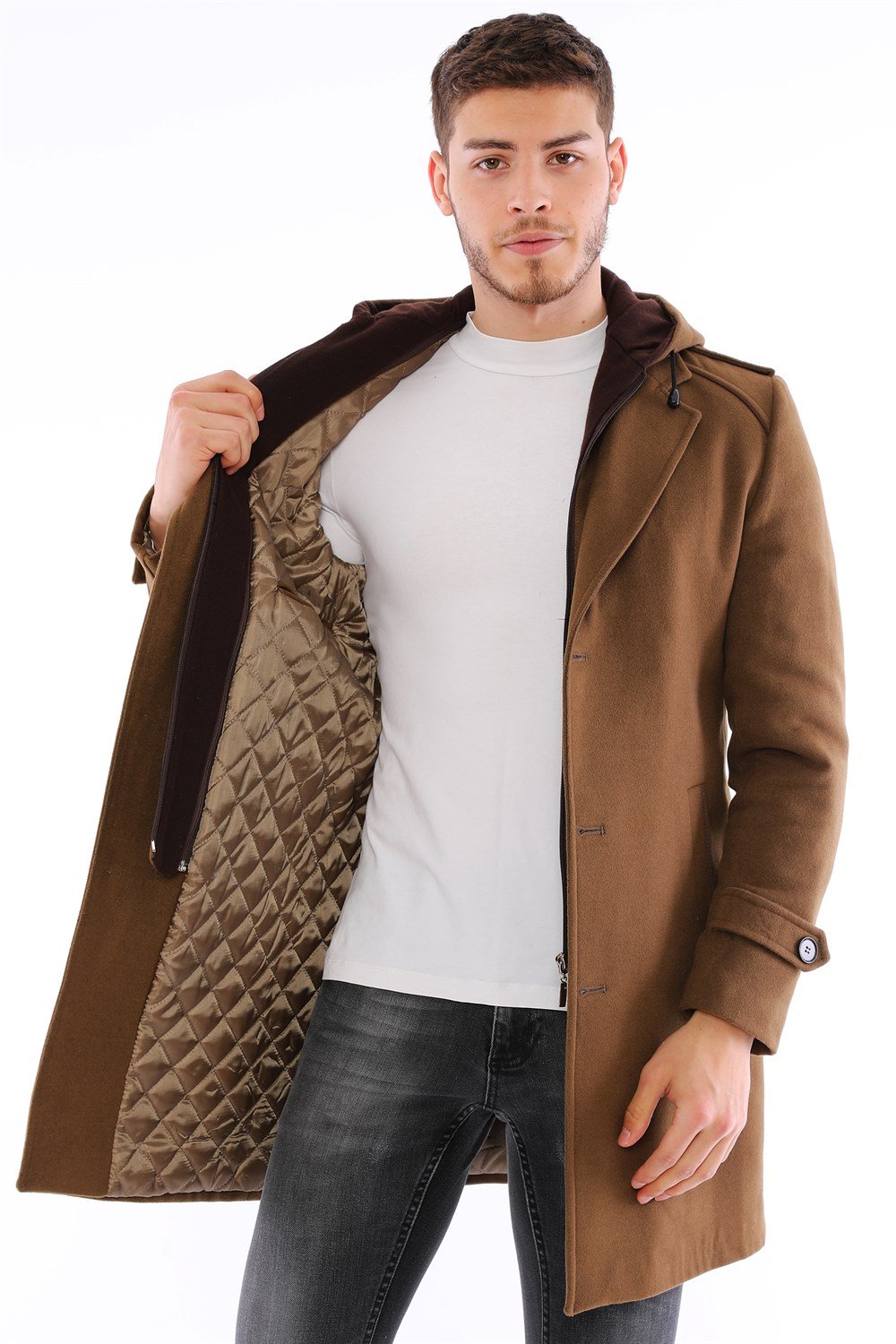 PLT8401 DEWBERRY ERKEK PALTO-CAMEL