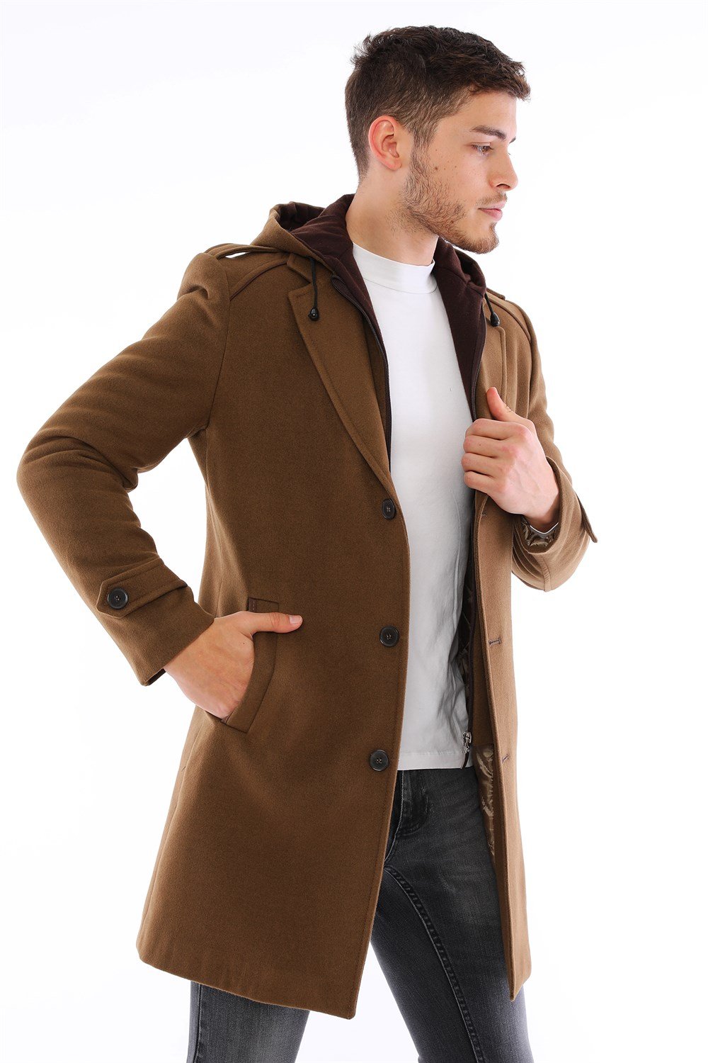 PLT8401 DEWBERRY ERKEK PALTO-CAMEL