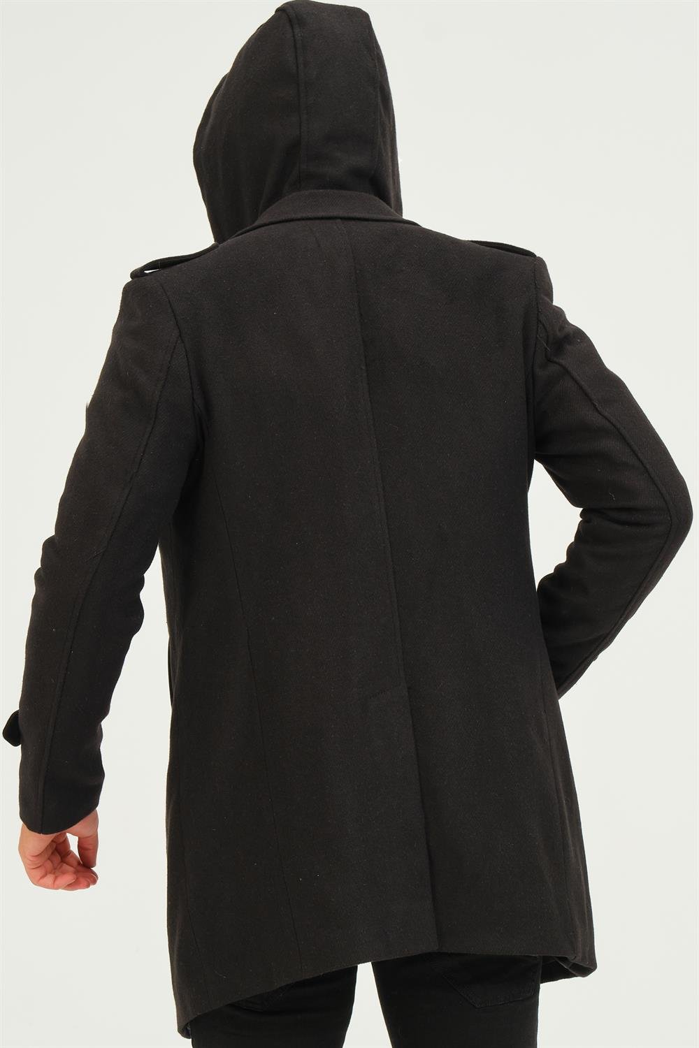 PLT8401 DEWBERRY ERKEK PALTO-DİAGONAL SİYAH