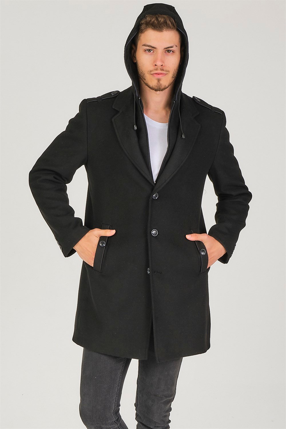 PLT8406 DEWBERRY ERKEK PALTO-SİYAH