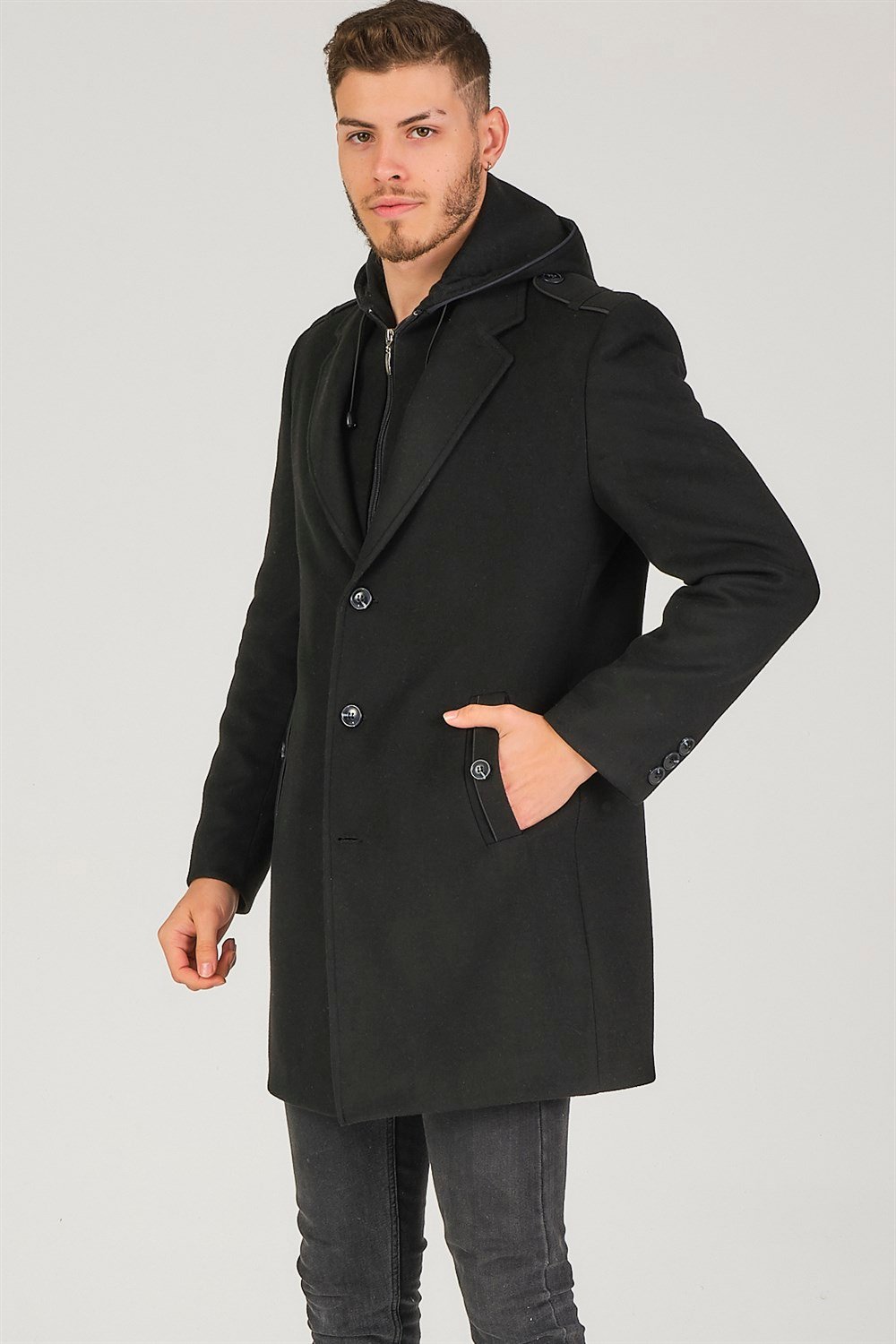 PLT8406 DEWBERRY ERKEK PALTO-SİYAH