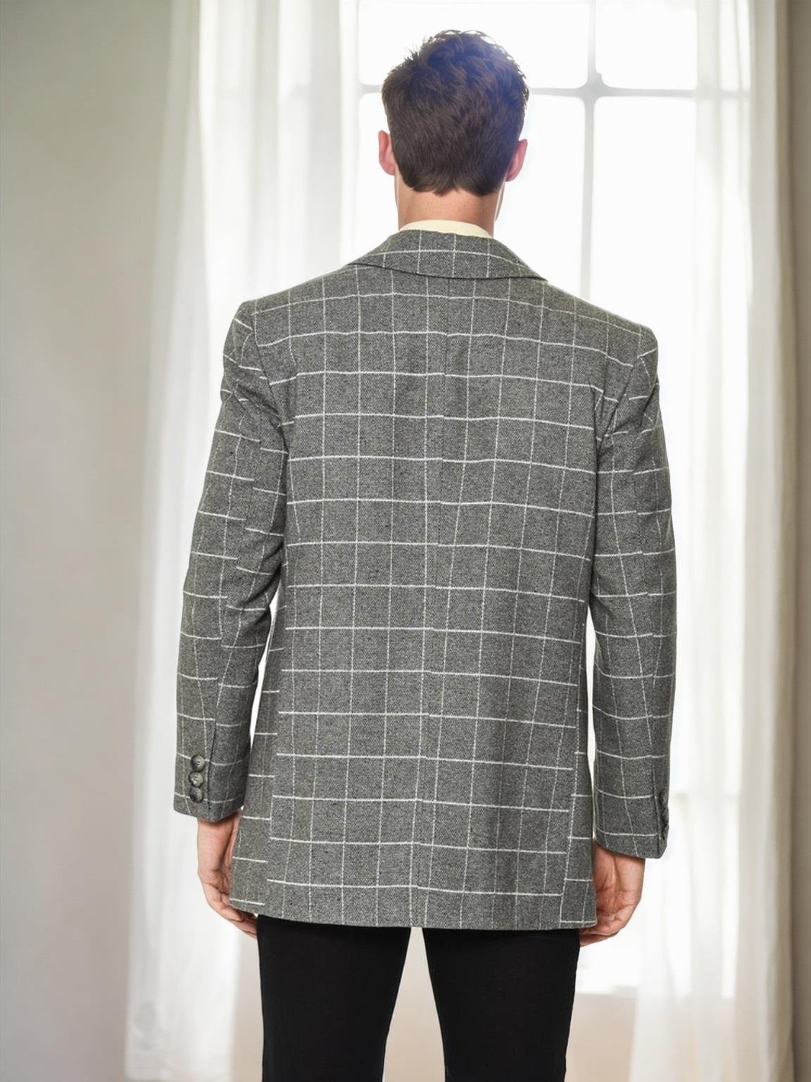 PLT9206 DEWBERRY ERKEK PALTO-DÜZ GRİ