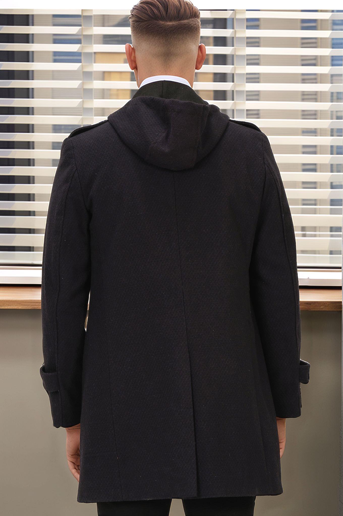 PLT9334 DEWBERRY ERKEK PALTO-SİYAH-LACİVERT