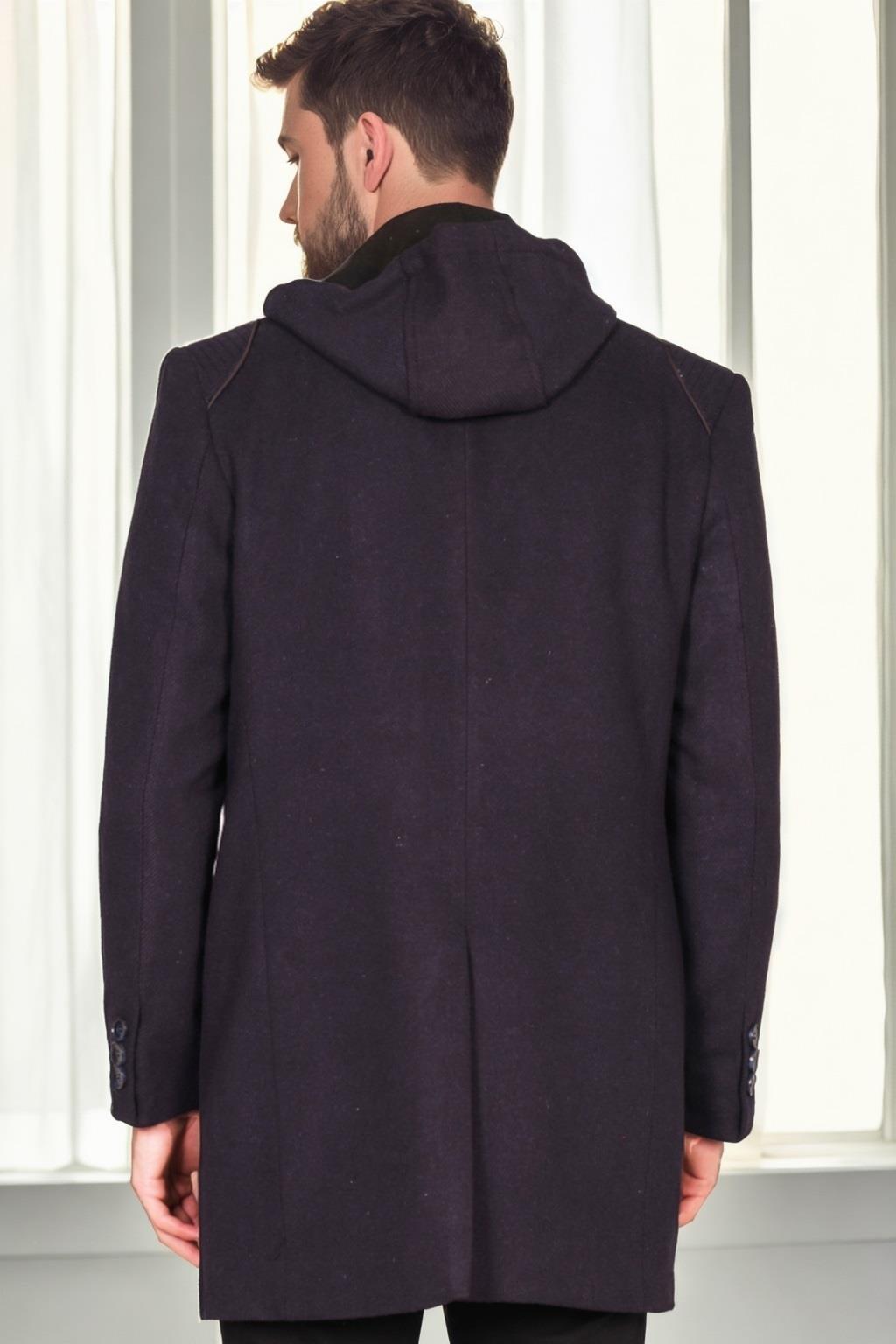 PLT9335 DEWBERRY ERKEK PALTO-DESENLİ LACİVERT