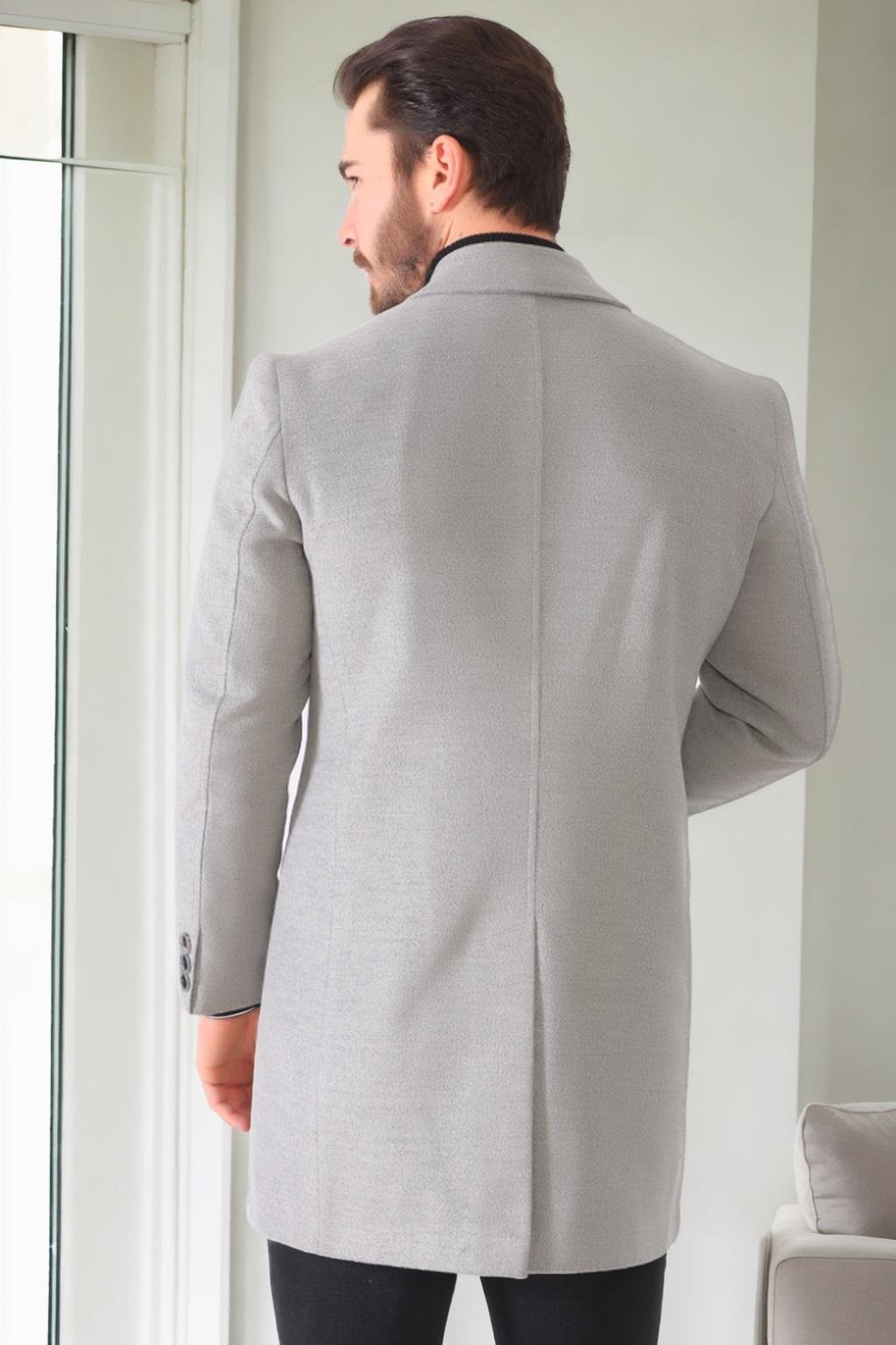 PLT9364 DEWBERRY ERKEK PALTO-AÇIK GRİ