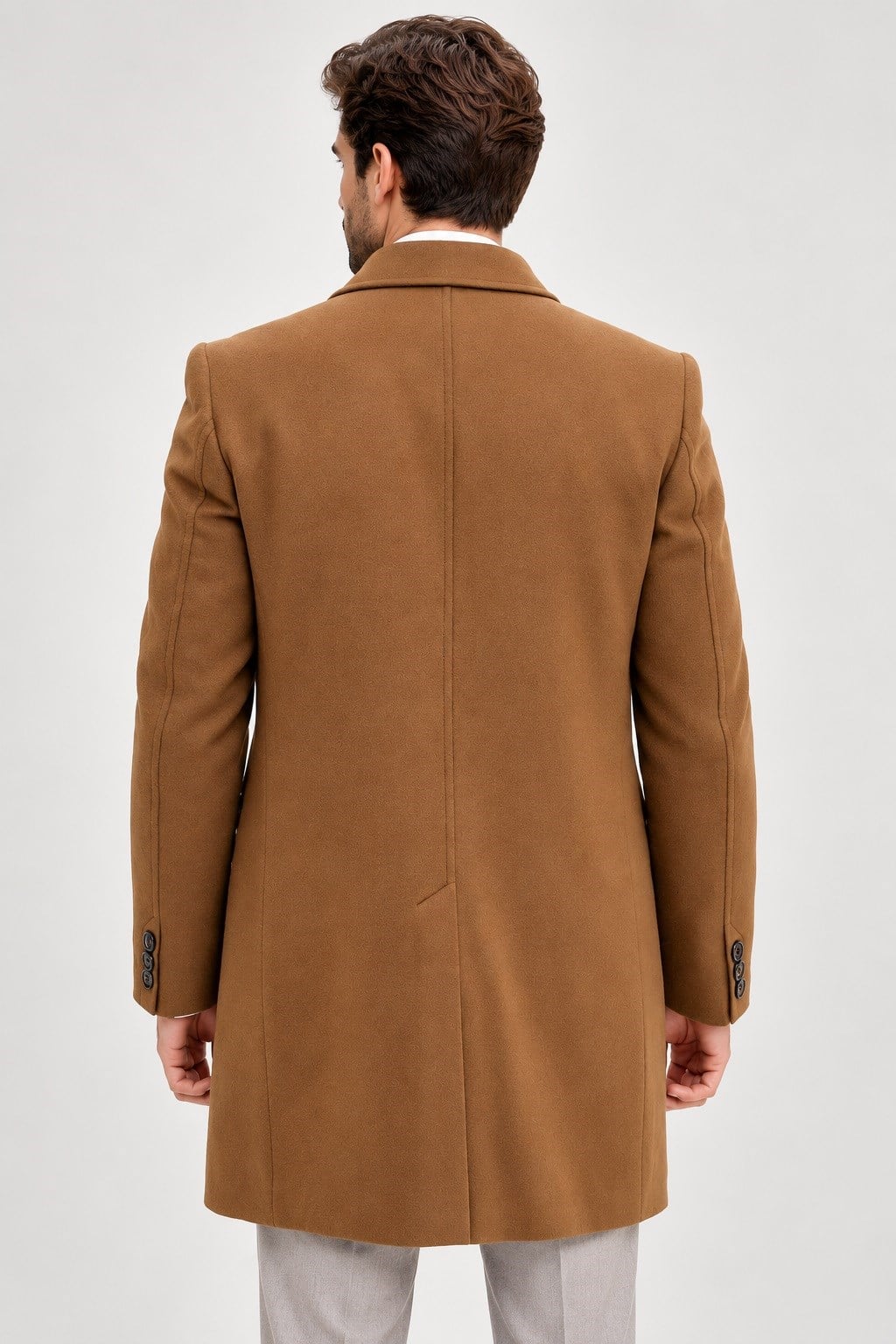 PLT9365 DEWBERRY ERKEK PALTO-DÜZ CAMEL