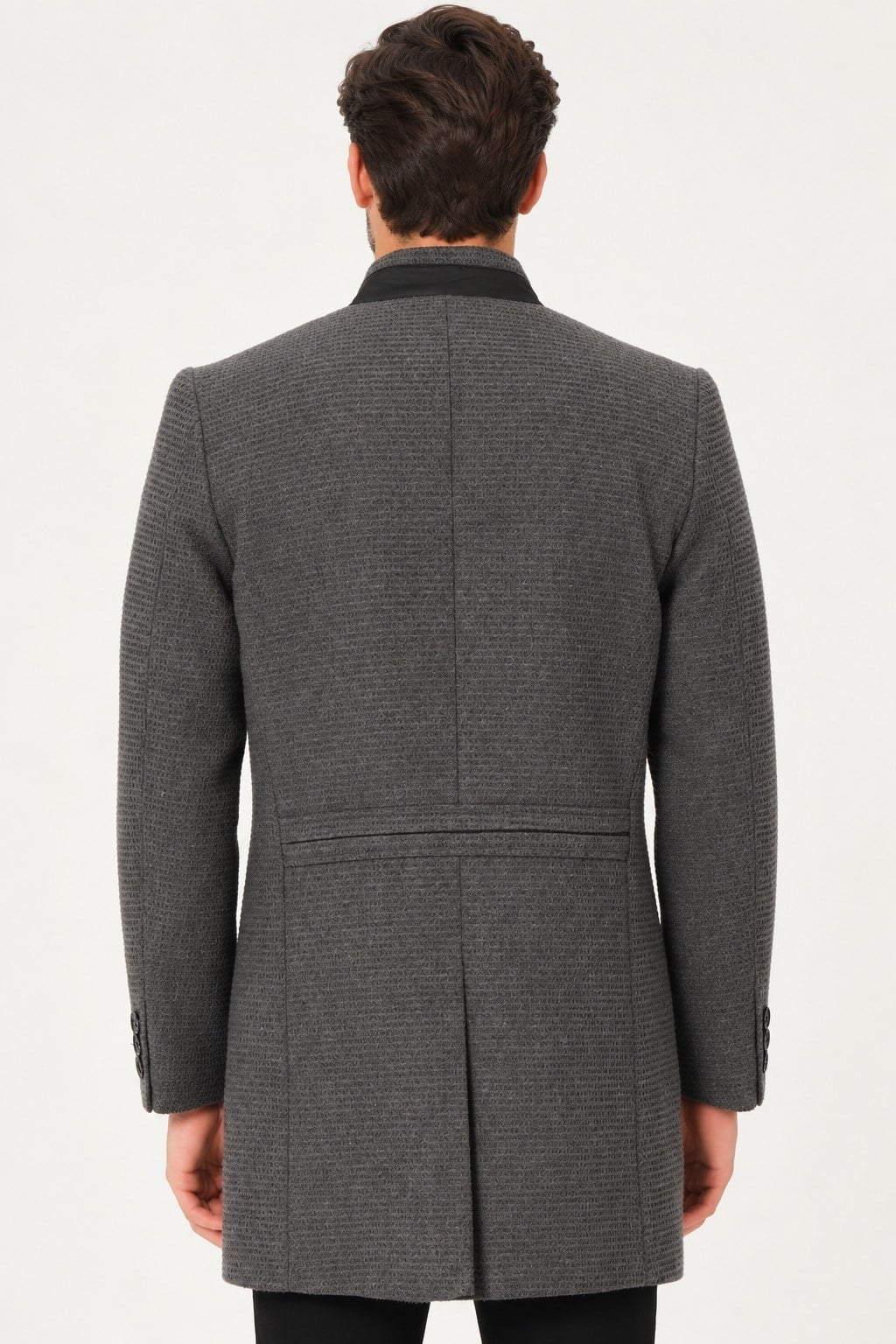 PLT9367 DEWBERRY ERKEK PALTO-DÜZ GRİ-2