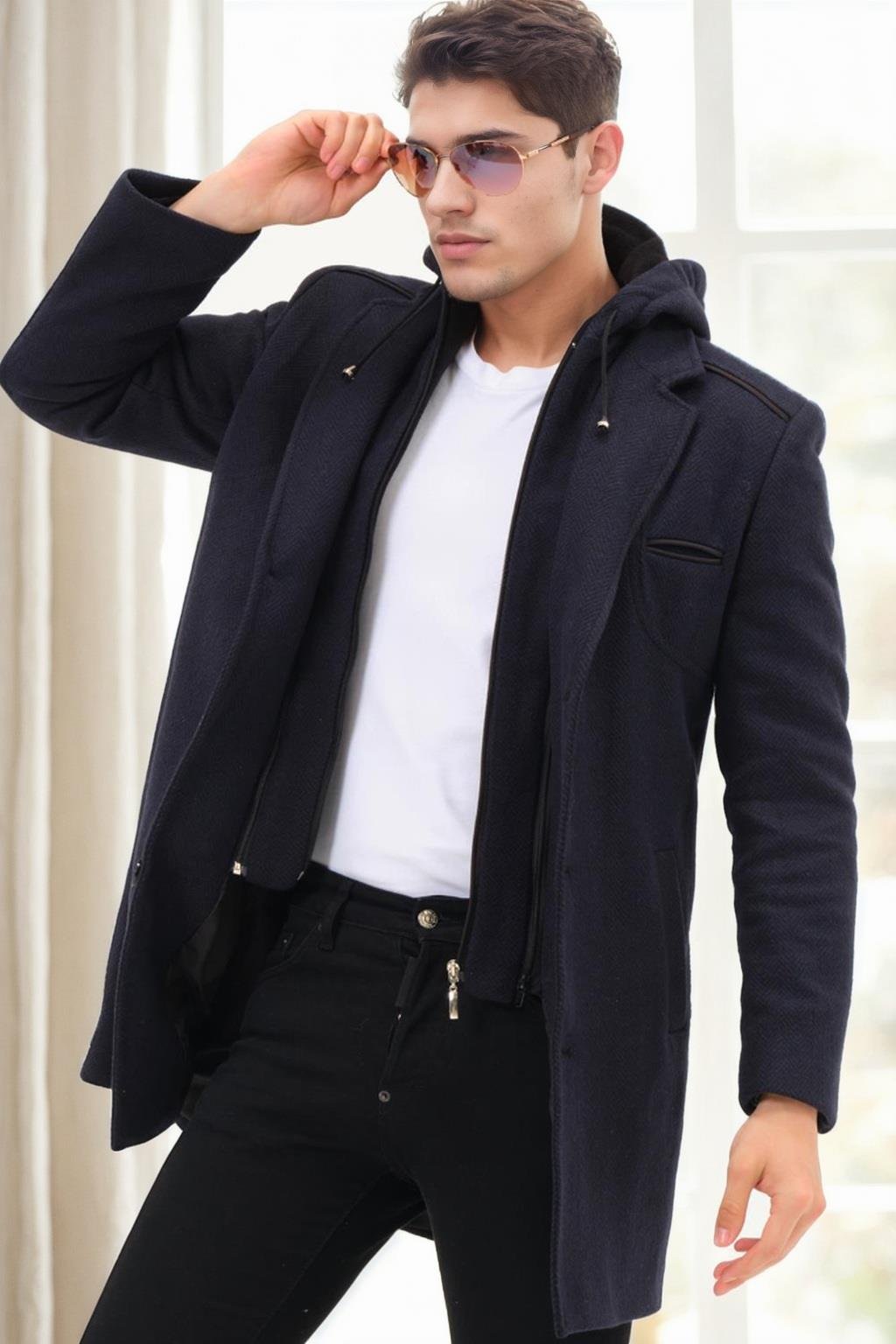 PLT9371 DEWBERRY ERKEK PALTO-DİAGONAL LACİVERT