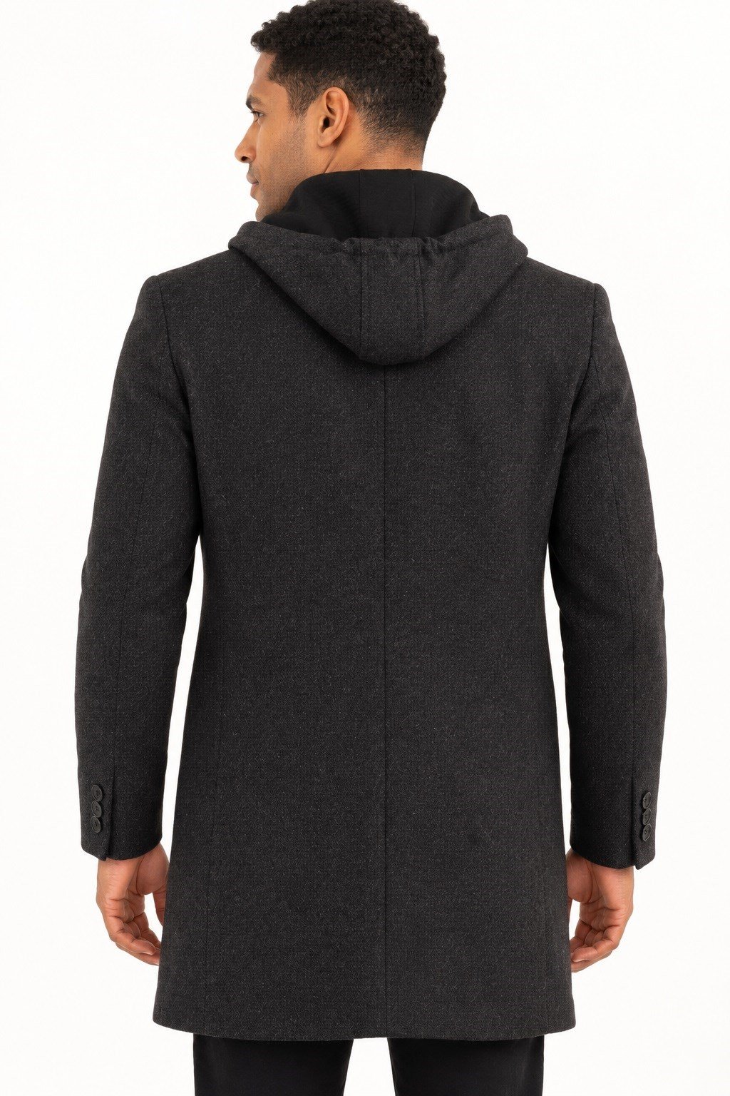 PLT9376 DEWBERRY ERKEK PALTO-DESENLİ SİYAH