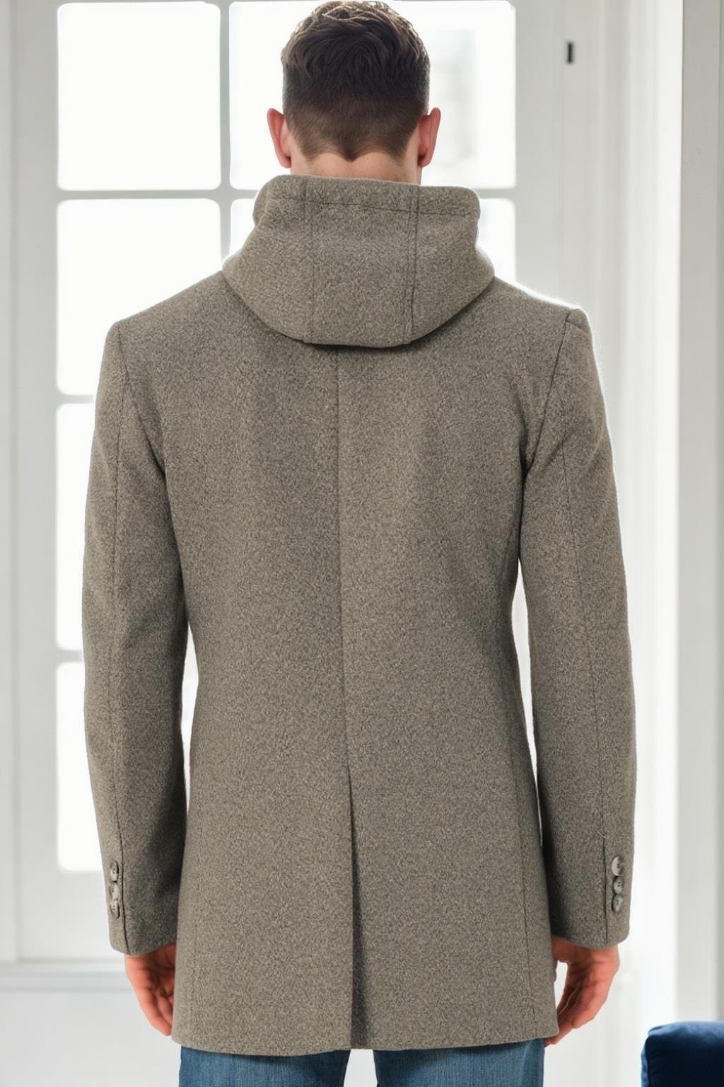 PLT9376 DEWBERRY ERKEK PALTO-KOYU GRİ-2