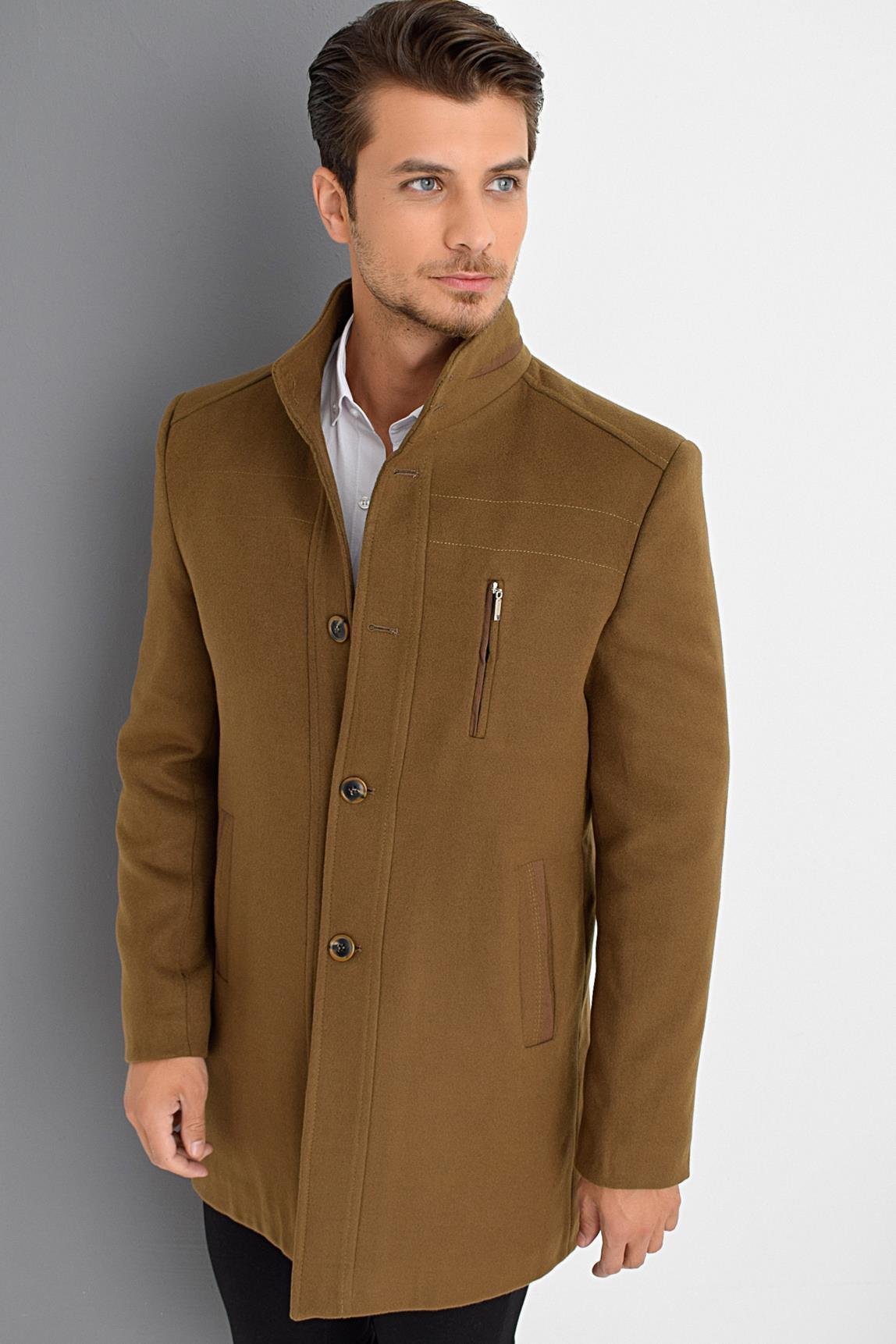 PLT9386 DEWBERRY ERKEK PALTO-CAMEL
