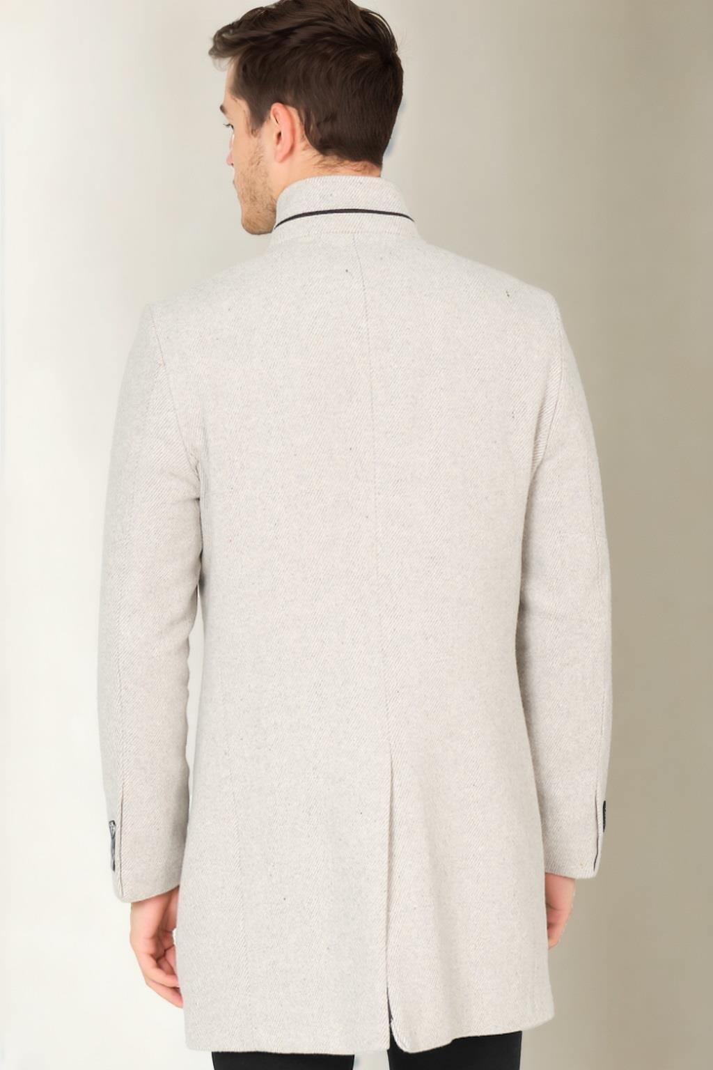 PLT9386 DEWBERRY ERKEK PALTO-DESENLİ AÇIK GRİ