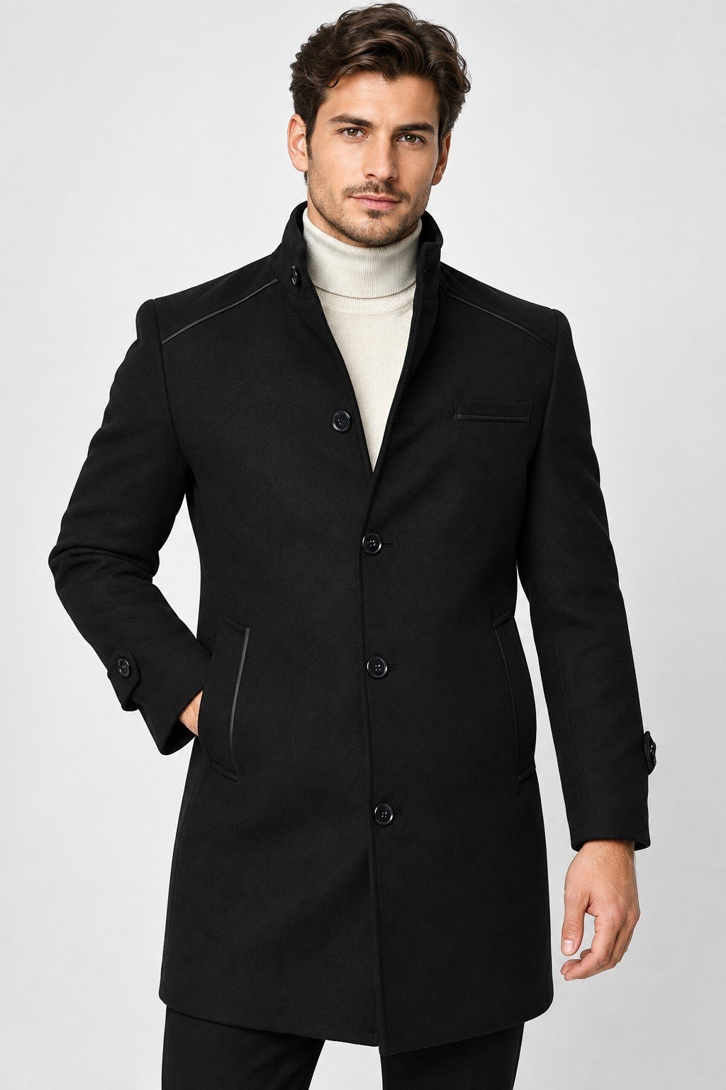 PLT9391 DEWBERRY ERKEK PALTO-SİYAH