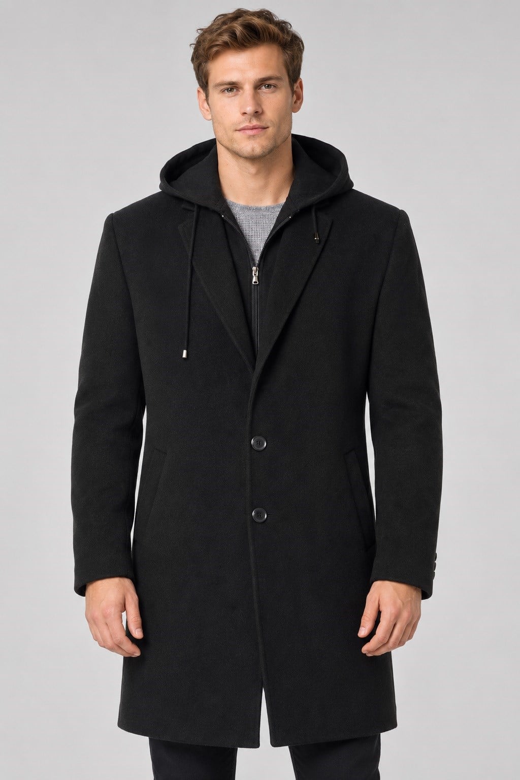 PLT9395 DEWBERRY BATTAL PALTO-SİYAH