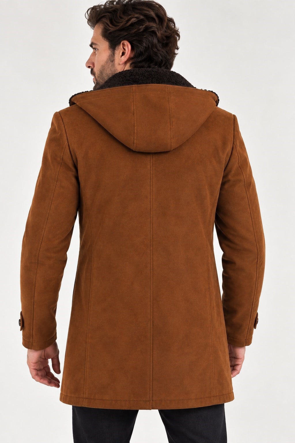 PLT9399 DEWBERRY SÜET GÖRÜNÜMLÜ ERKEK PALTO-CAMEL