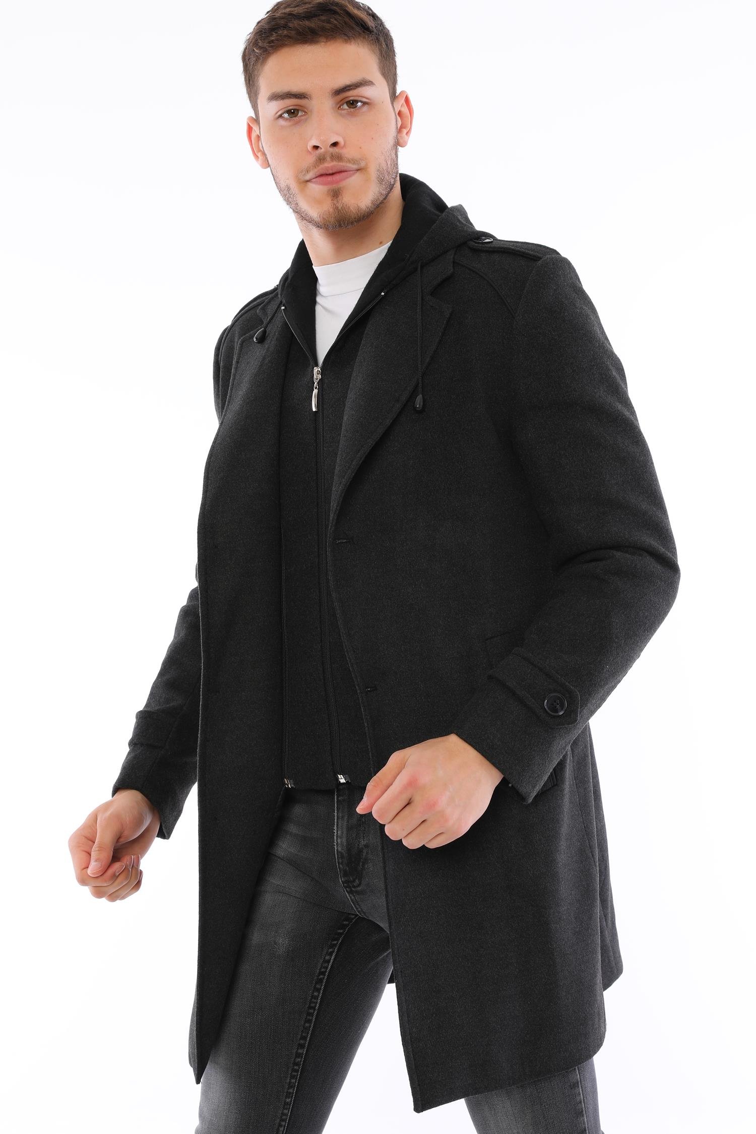PLT9401 DEWBERRY ERKEK PALTO-ANTRASİT