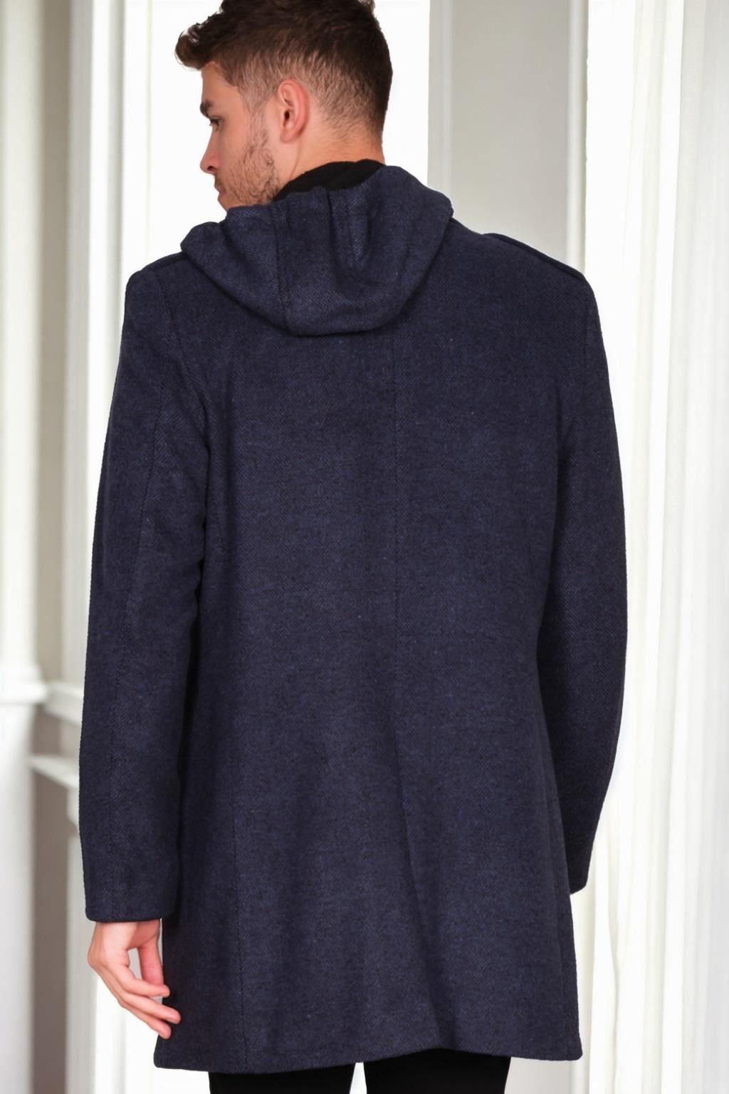 PLT9401 DEWBERRY ERKEK PALTO-DESENLİ LACİVERT