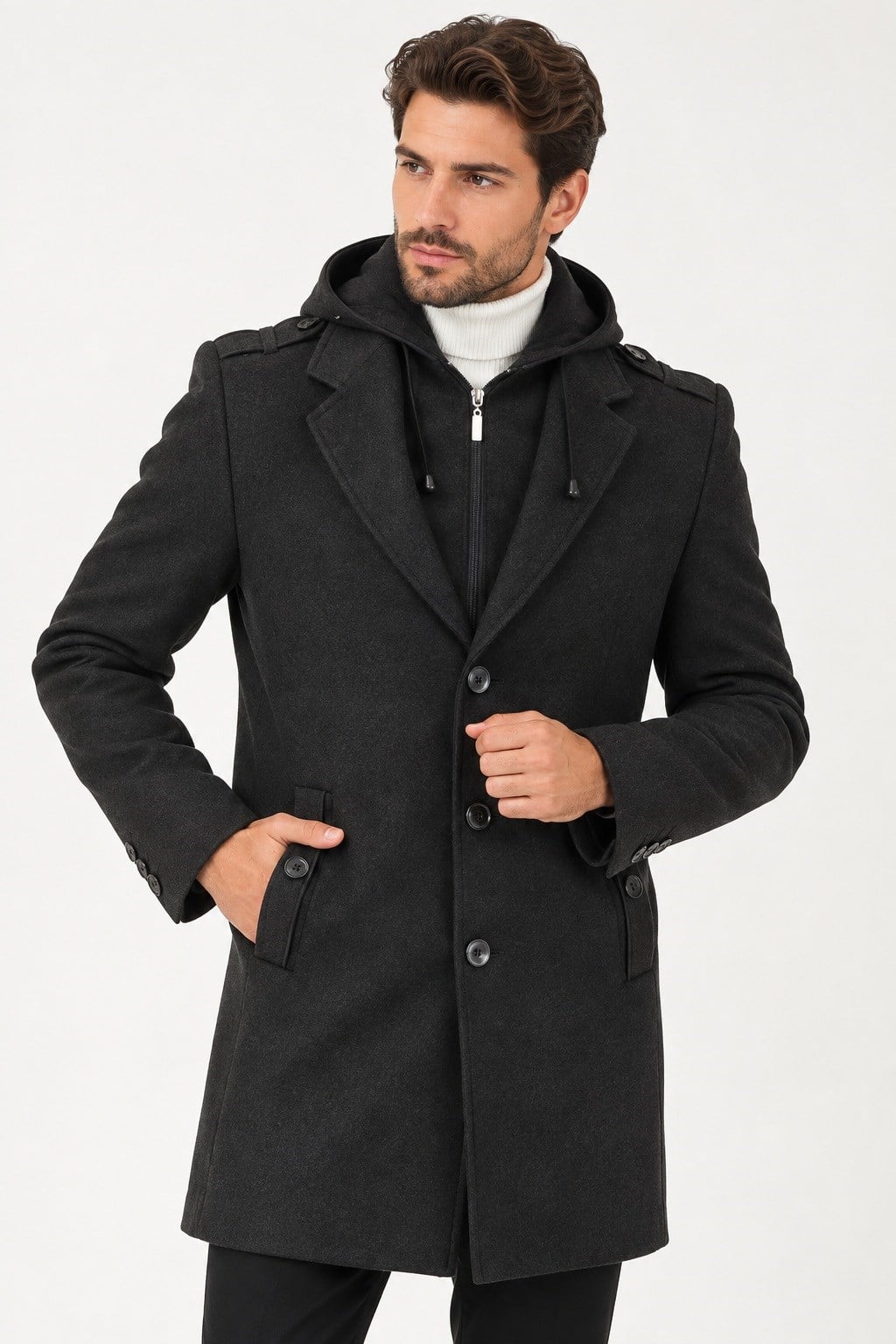 PLT9406 DEWBERRY ERKEK PALTO-ANTRASİT-1