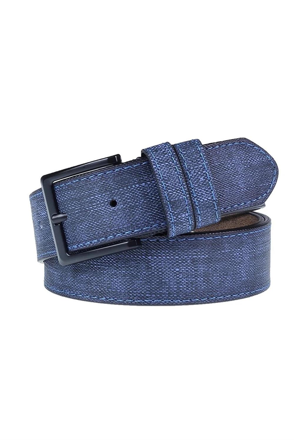 R0928 Dewberry Set of 3 Mens Belt For Jeans And Canvas-SİYAH-KAHVE-LACİVERT