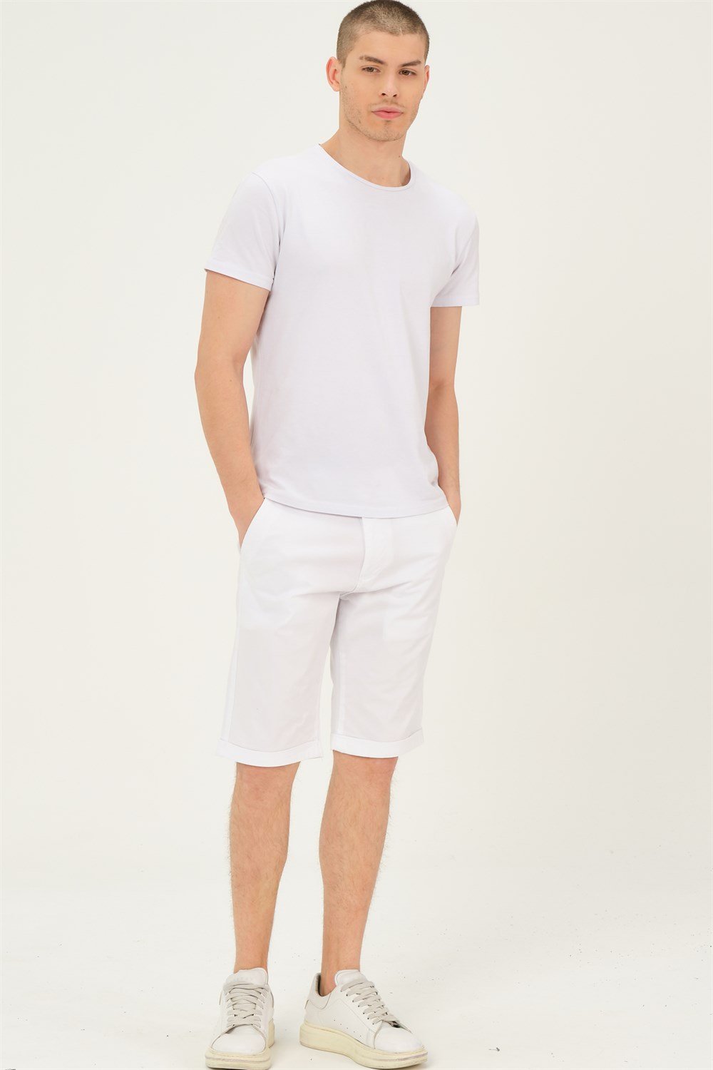 S0001 DEWBERRY XLEON ERKEK ŞORT-BEYAZ