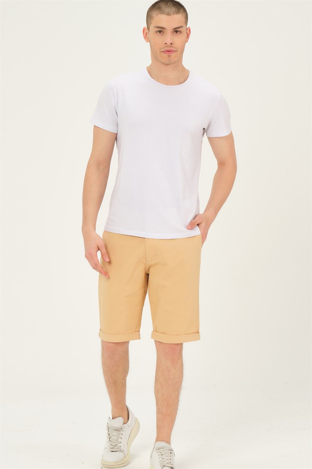 S0001 DEWBERRY XLEON ERKEK ŞORT-KOYU BEJ