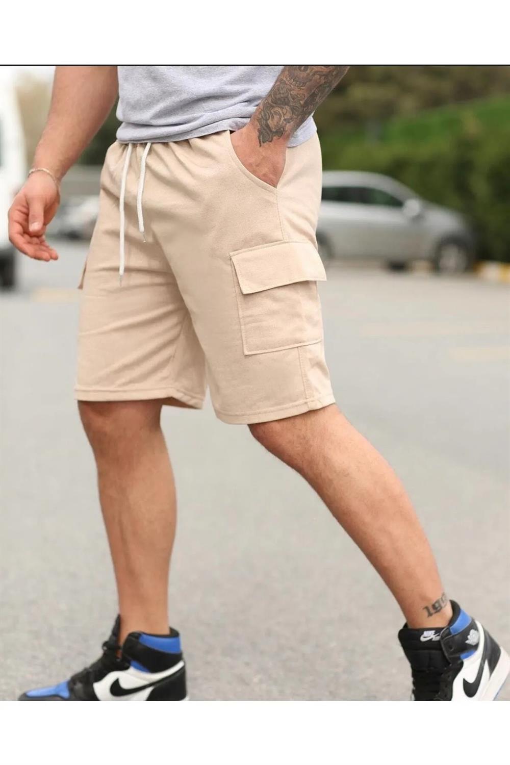 S2999 DEWBERRY CARGO POCKET MENS SHORT-BEJ