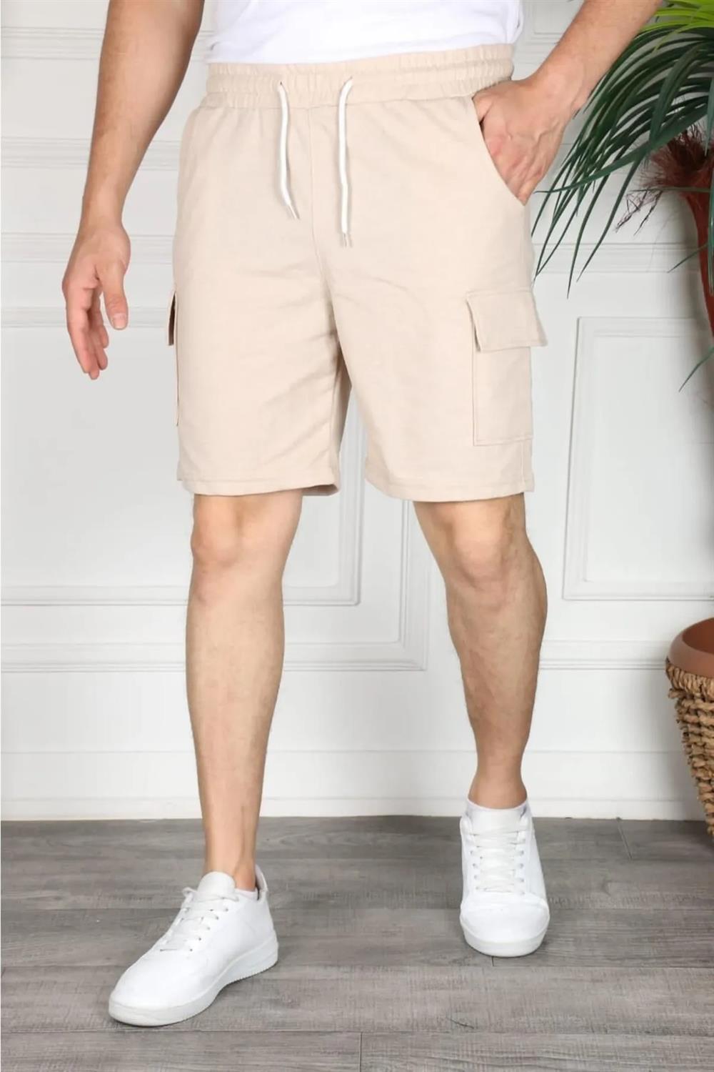 S2999 DEWBERRY CARGO POCKET MENS SHORT-BEJ