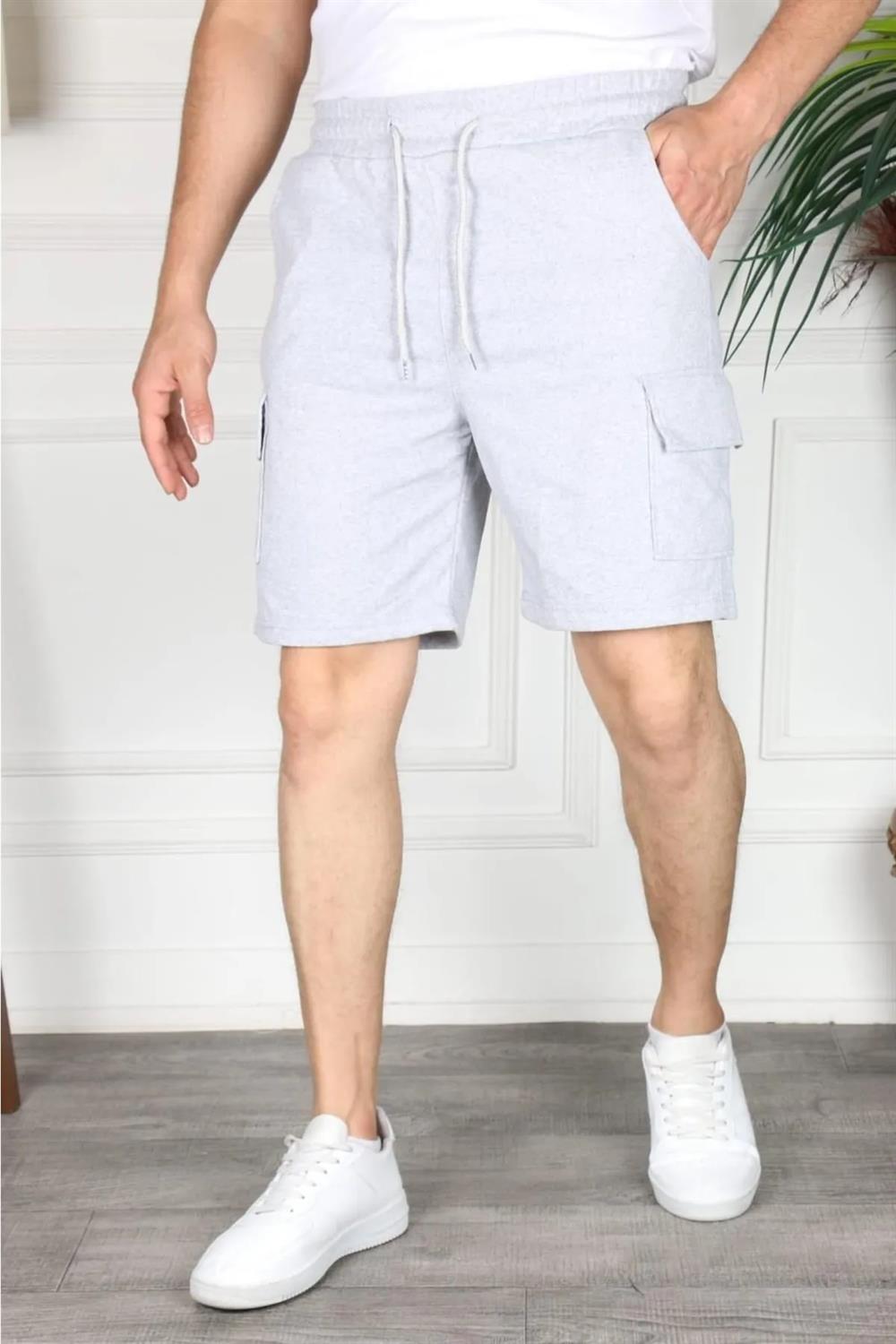 S2999 DEWBERRY CARGO POCKET MENS SHORT-GRİ