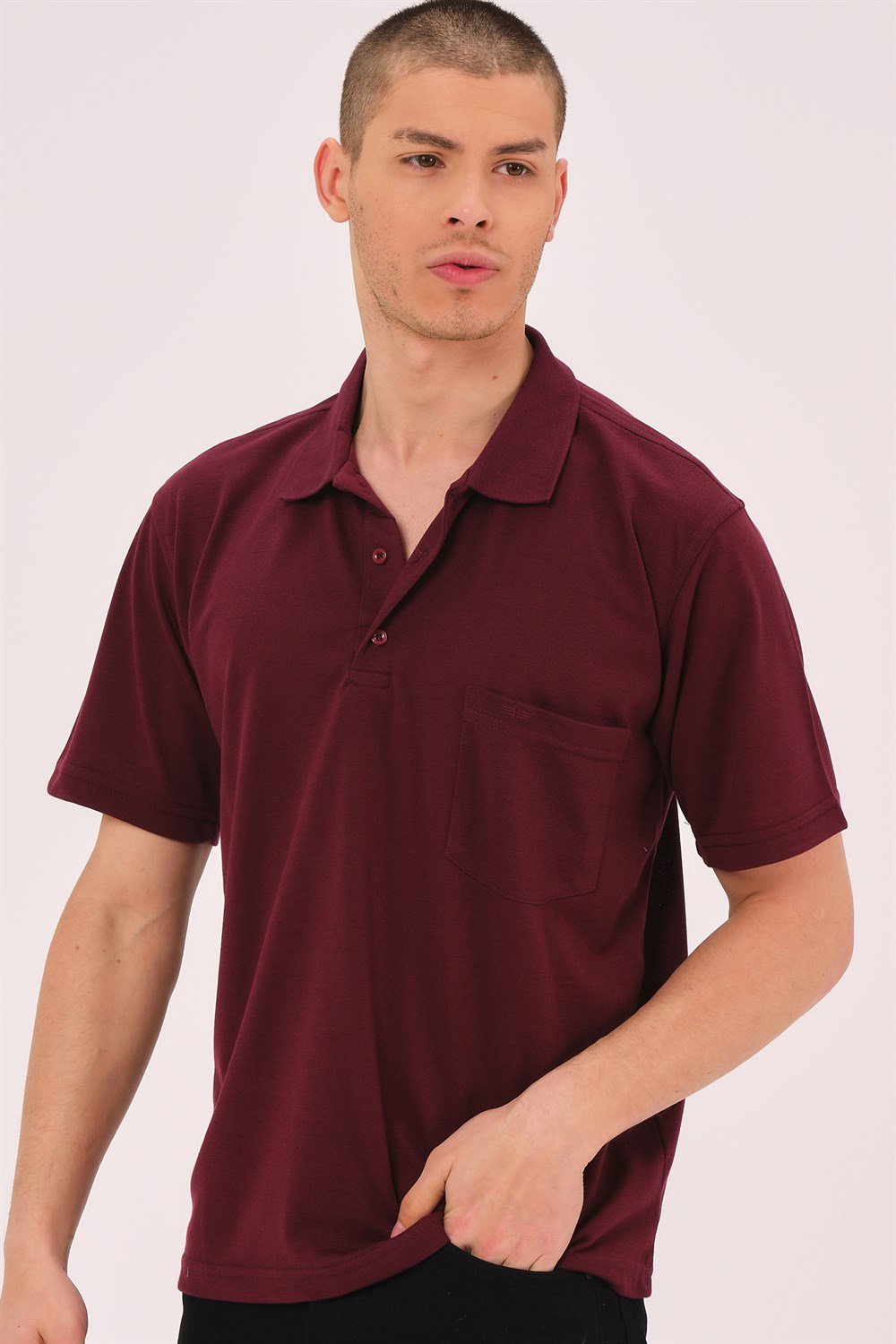 T0063 DEWBERRY ERKEK T-SHIRT-BORDO