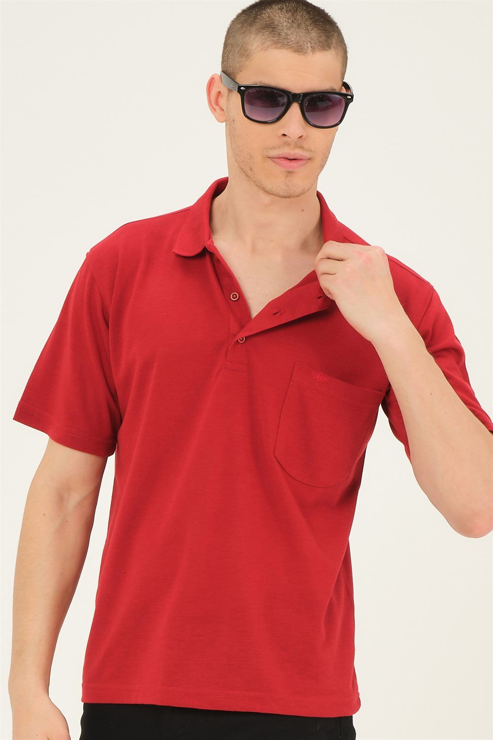 T0063 DEWBERRY ERKEK T-SHIRT-KIRMIZI