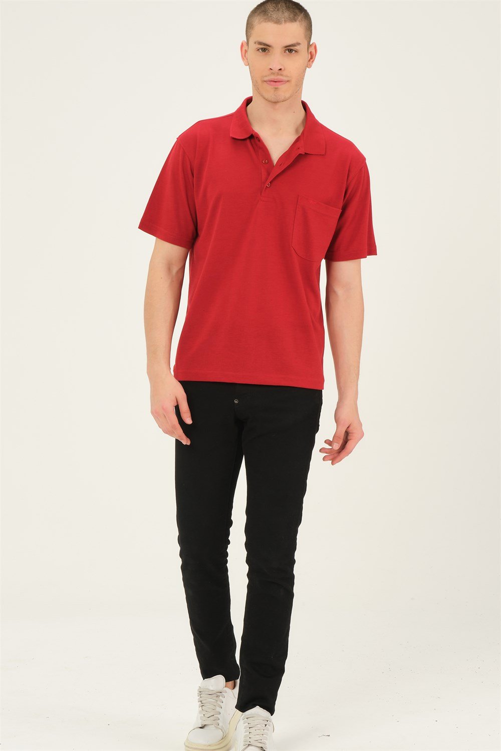 T0063 DEWBERRY ERKEK T-SHIRT-KIRMIZI