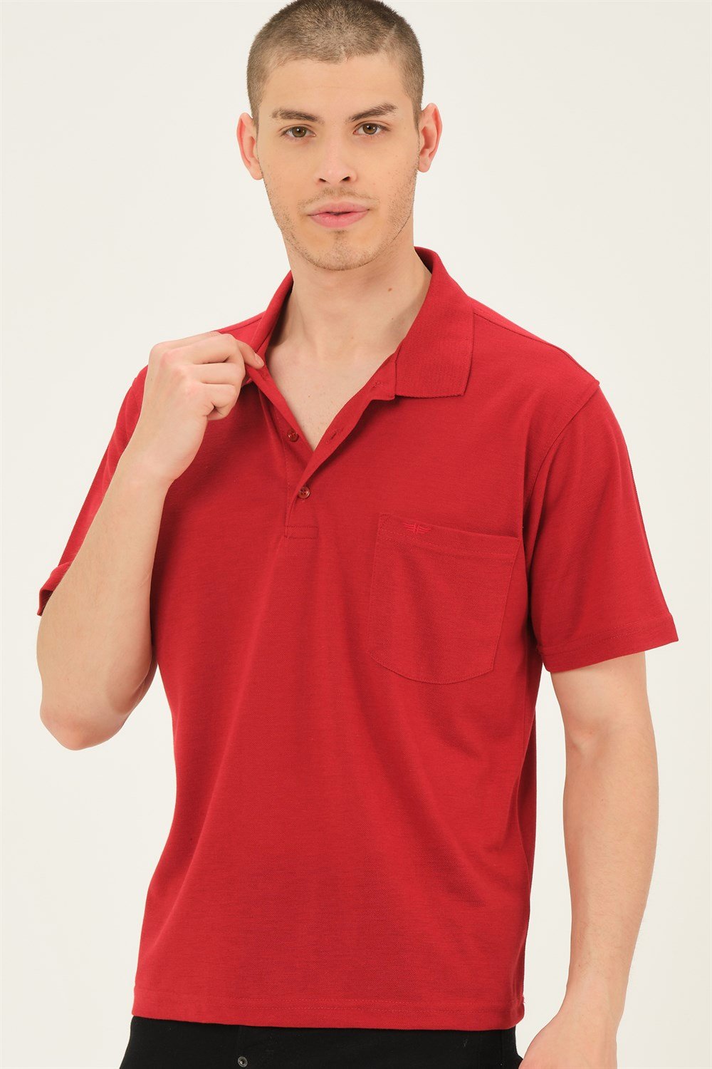 T0063 DEWBERRY ERKEK T-SHIRT-KIRMIZI