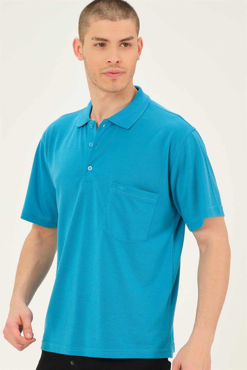 T0063 DEWBERRY ERKEK T-SHIRT-TURKUAZ