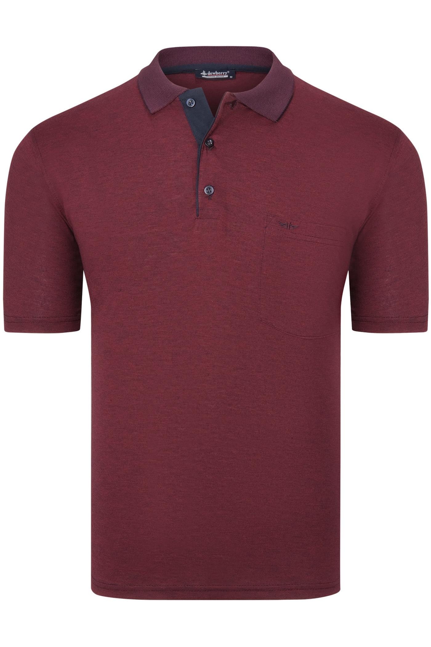 T0092 DEWBERRY ERKEK T-SHIRT-BORDO
