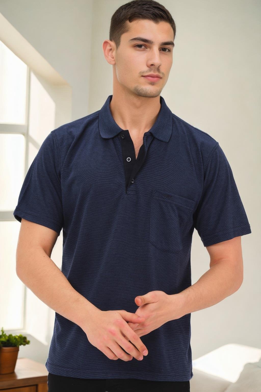 T0092 DEWBERRY ERKEK T-SHIRT-LACİVERT