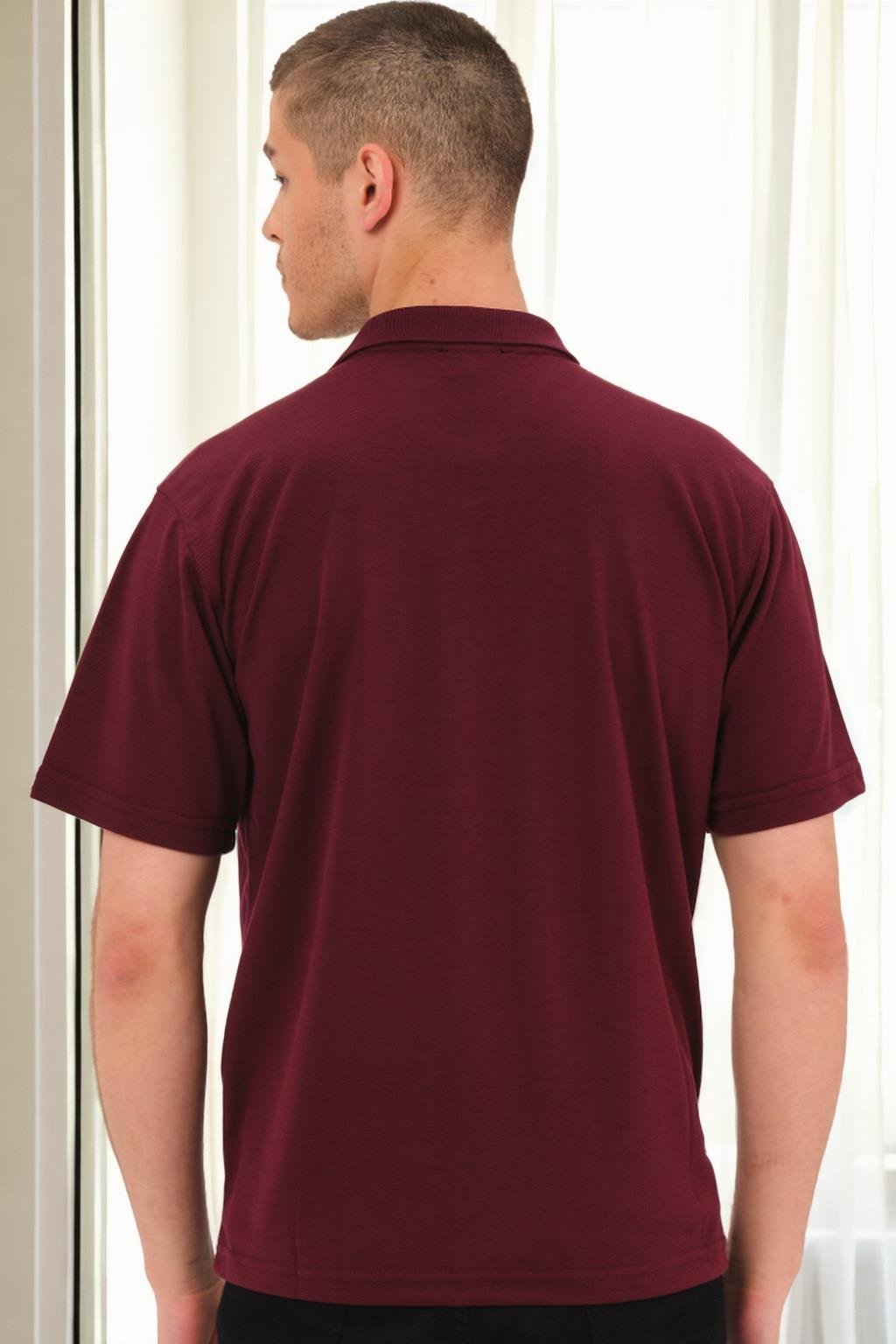 T0093 DEWBERRY ERKEK T-SHIRT-BORDO
