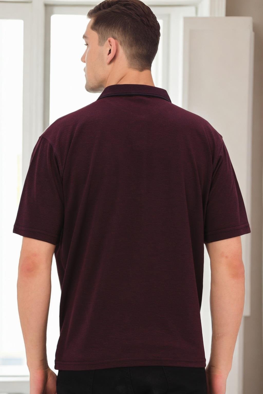 T0094 DEWBERRY ERKEK T-SHIRT-BORDO