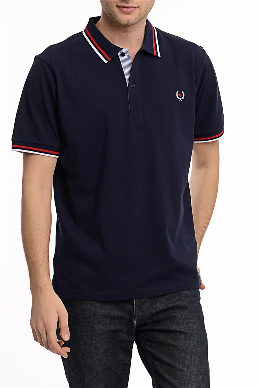 T8501 DEWBERRY T-SHIRT-LACİVERT