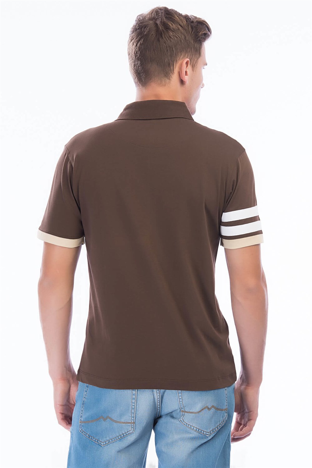 T8507 DEWBERRY T-SHIRT-KAHVE
