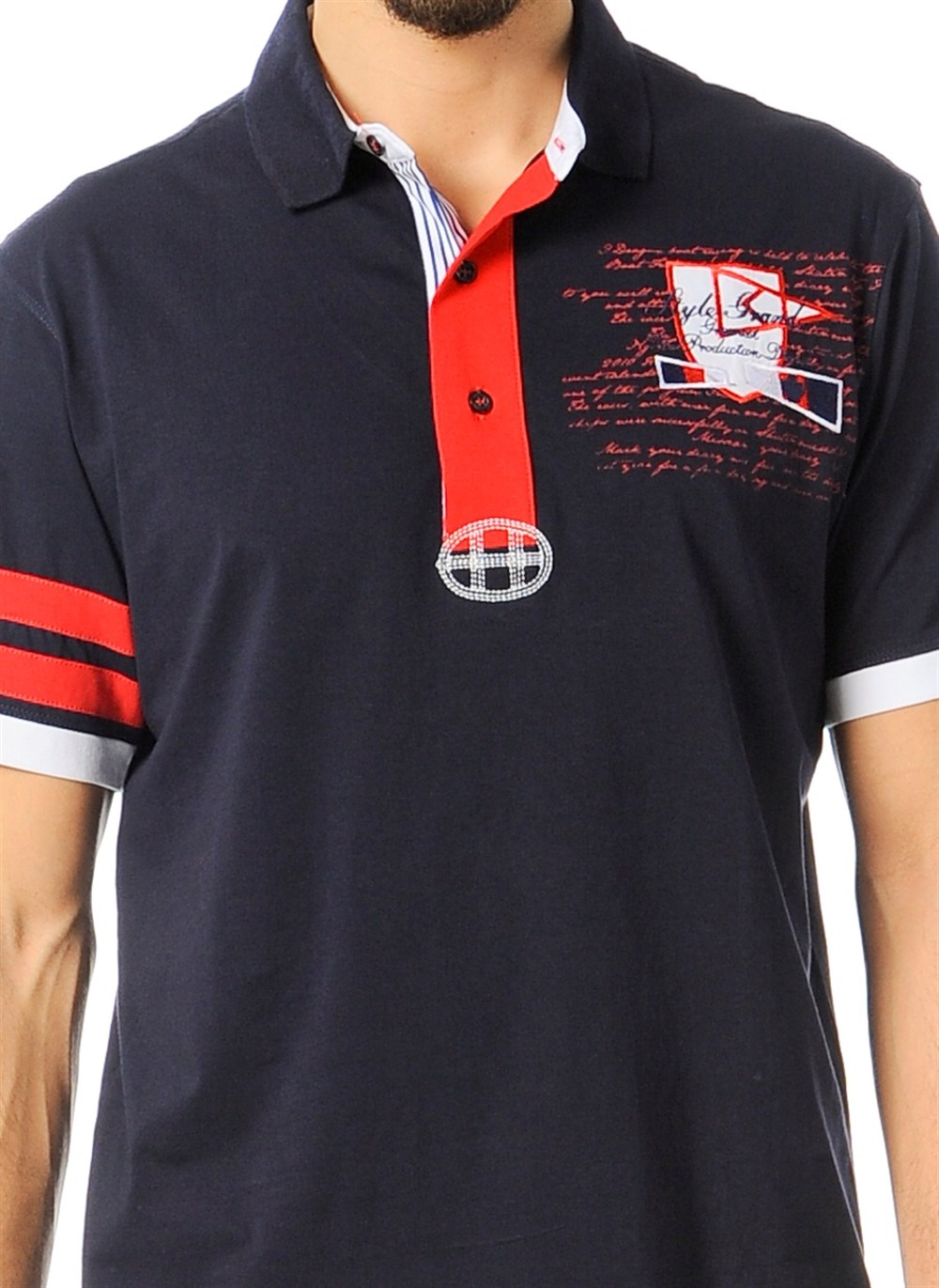 T8507 DEWBERRY T-SHIRT-LACİVERT