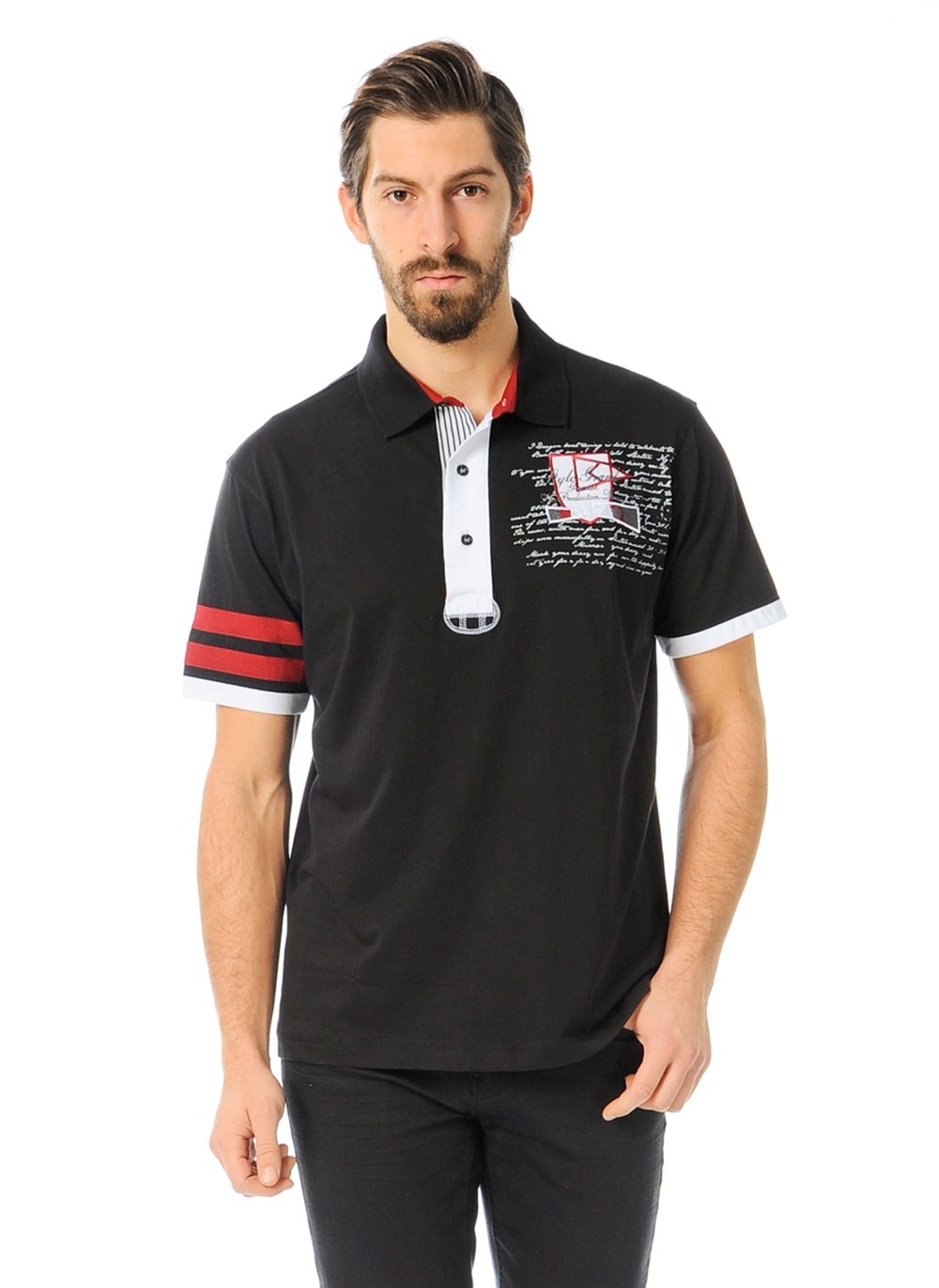 T8507 DEWBERRY T-SHIRT-SİYAH