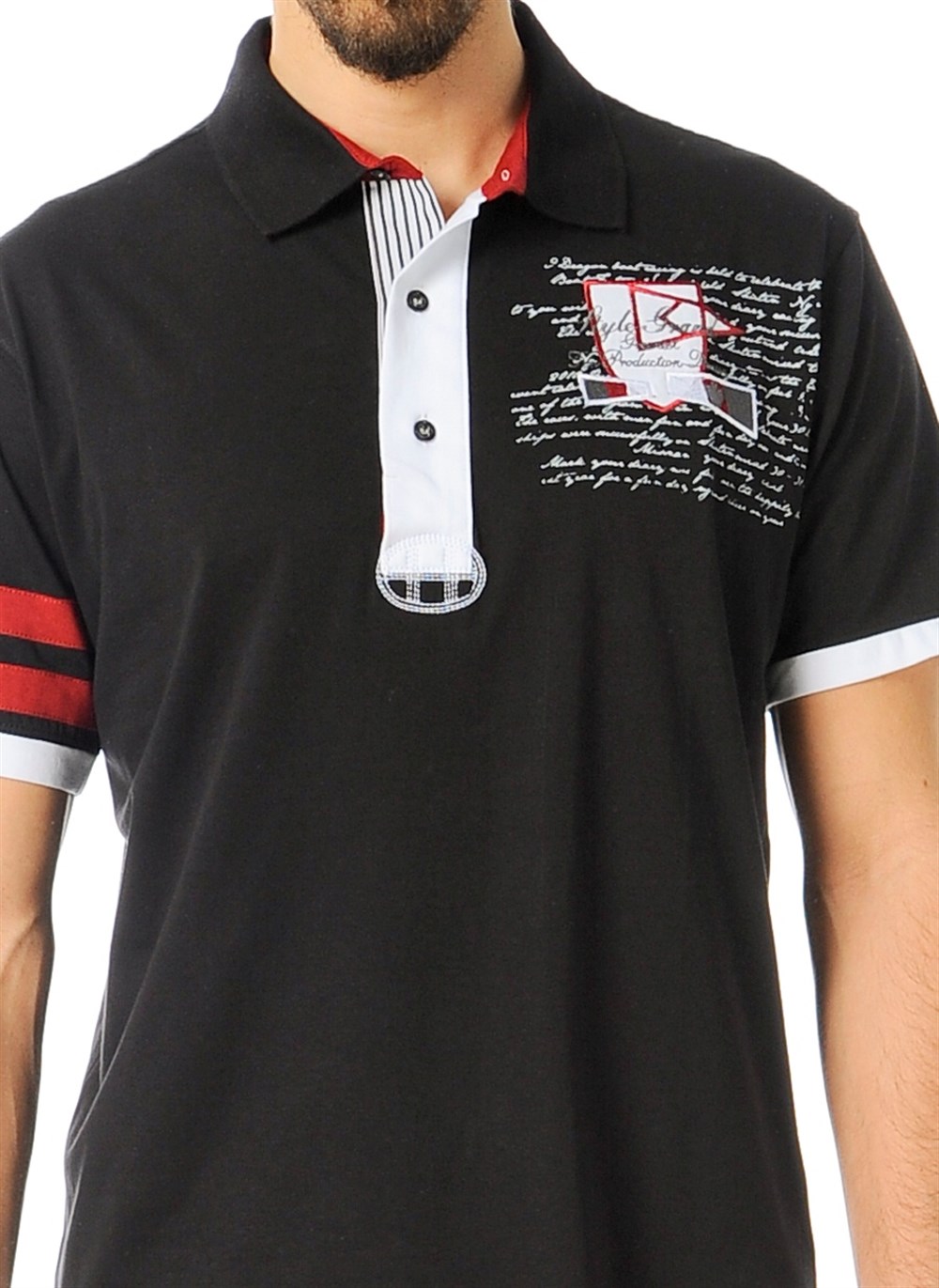T8507 DEWBERRY T-SHIRT-SİYAH