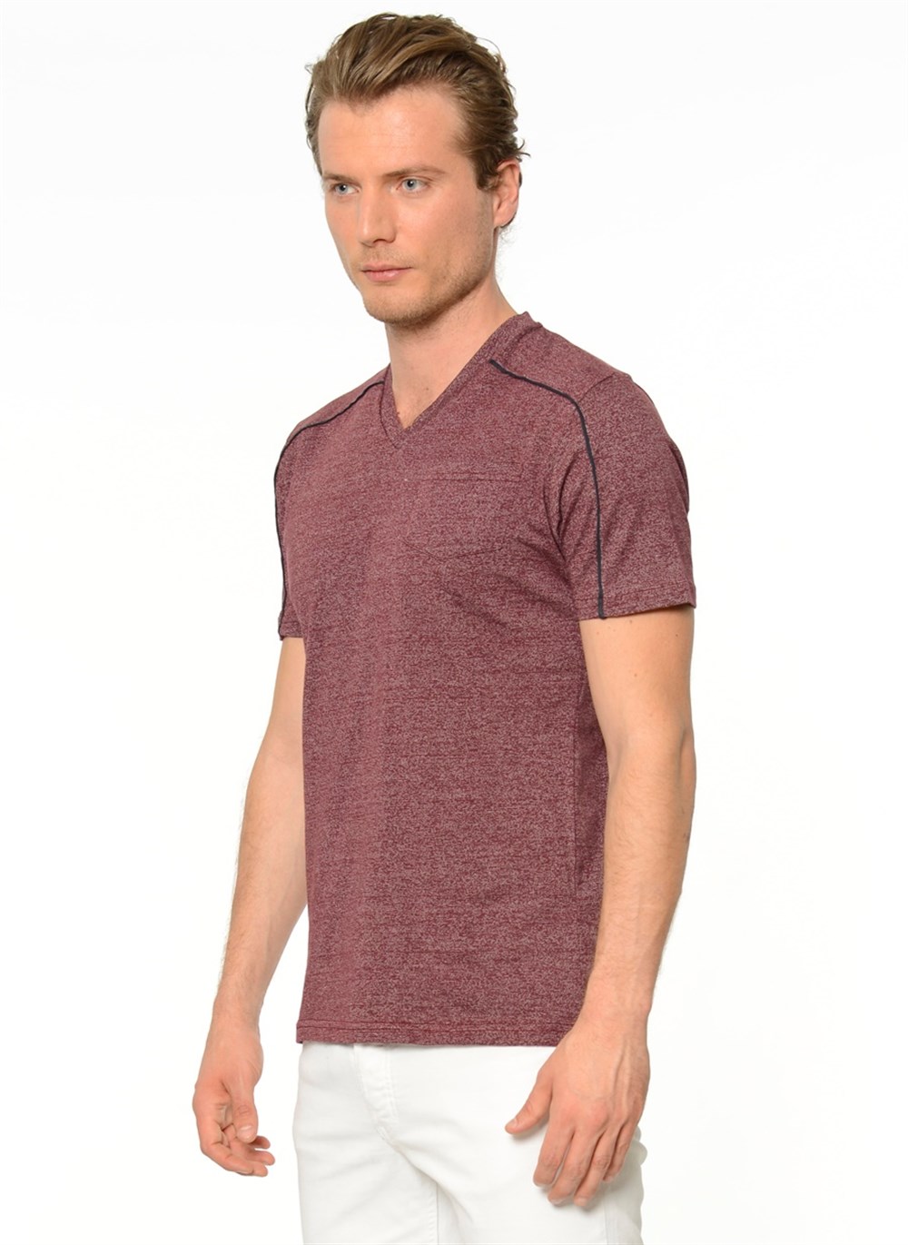 T8540 DEWBERRY T-SHIRT-BORDO