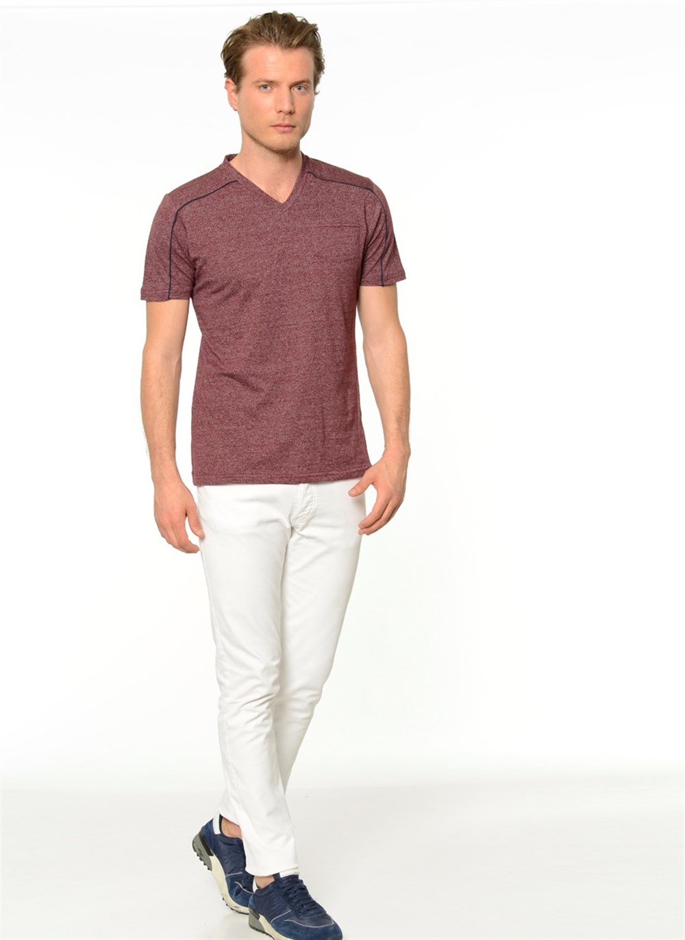 T8540 DEWBERRY T-SHIRT-BORDO