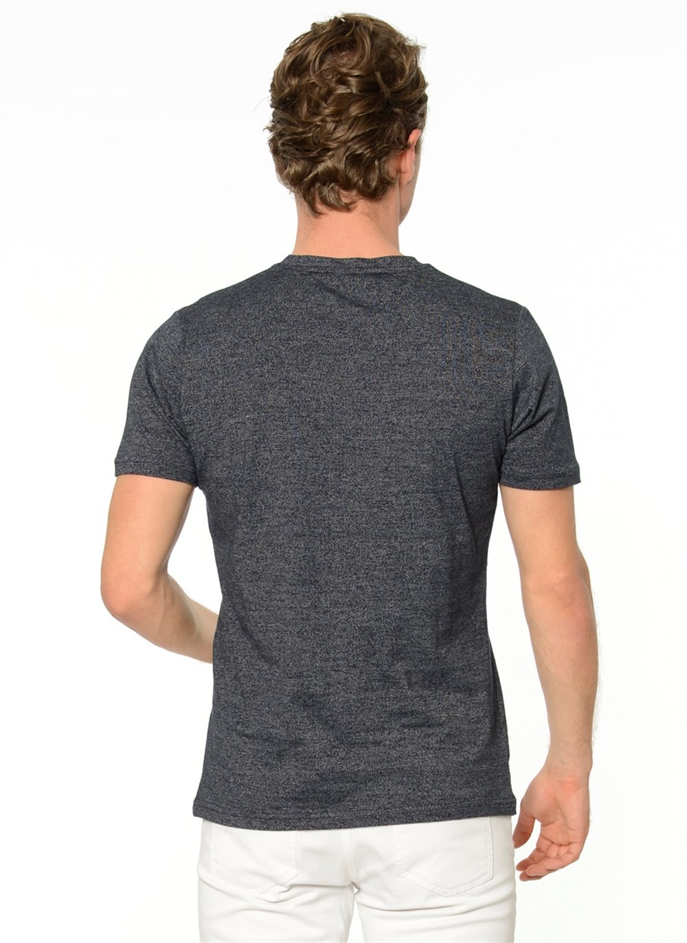 T8540 DEWBERRY T-SHIRT-KOYU LACİVERT