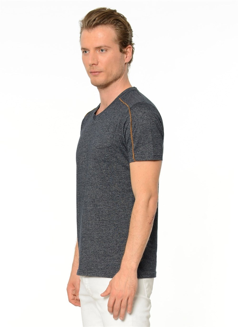 T8540 DEWBERRY T-SHIRT-KOYU LACİVERT
