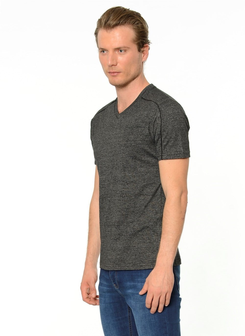 T8540 DEWBERRY T-SHIRT-SİYAH